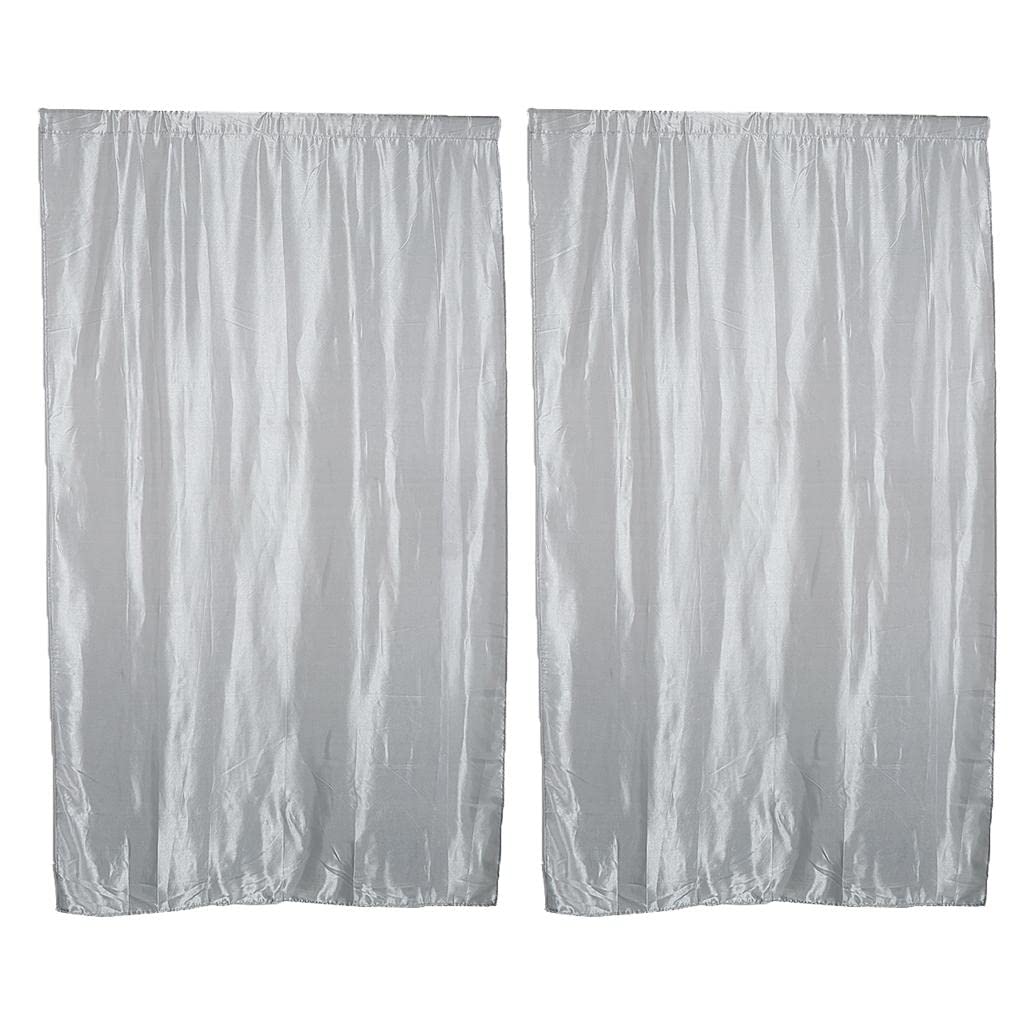 Enakshi® Pair Satin Window Curtains Blackout Blinds Shade Drape Grey Rod Pocket_S|Home & Garden | Window Treatments & Hardware | Curtains Drapes & Valances-image-16