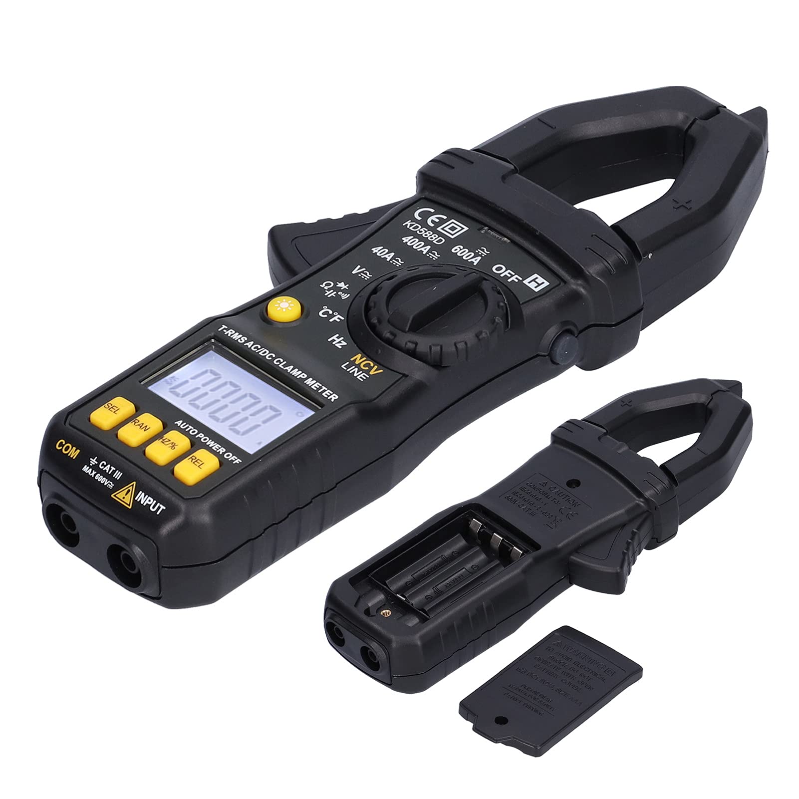 KD588D Pinza Amperimétrica Digital Voltímetro RMS Verdadero Preciso con Detección NCV para Pruebas Eléctricas Diseño Compacto, Liviano y Portátil