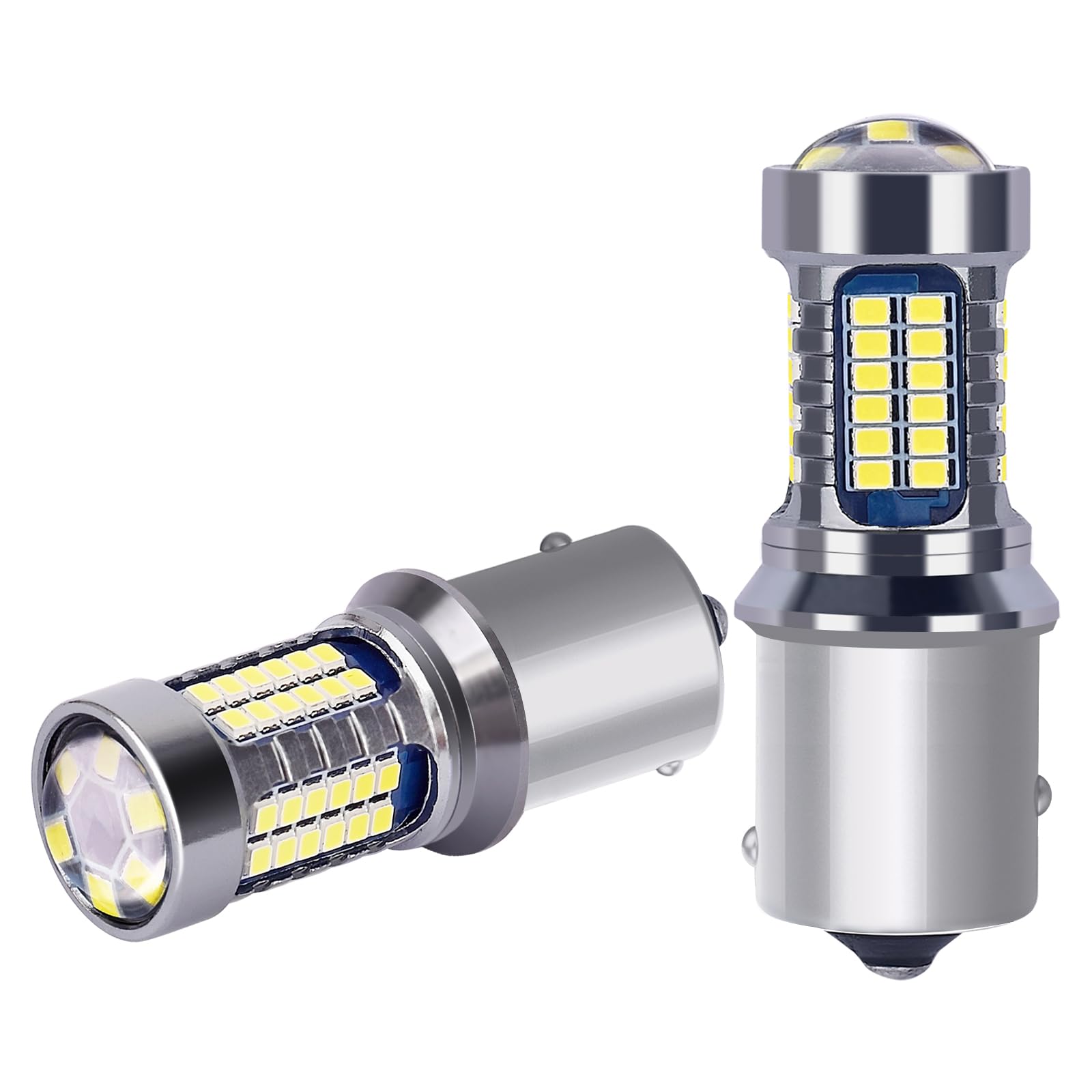 P21W BA15S 1156 LED Bulbs 12V 24V 6W 6000K For Car LED Backup Reverse Lights, Rear Fog Light, DRL Daytime Running Light, Rv Interior Lights White. 2Pcs