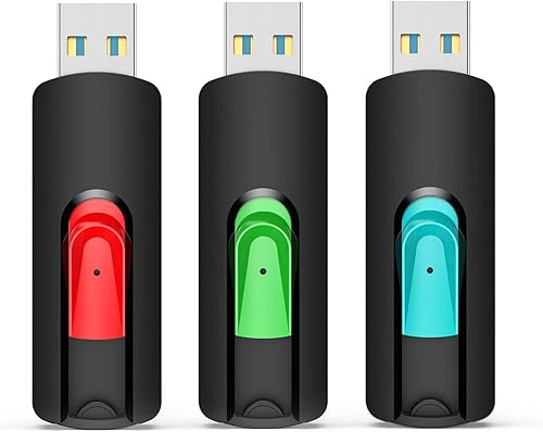 Miniatura 19 de Aiibe Paquete de 10 unidades flash USB 3.0 de 32 GB, almacenamiento USB de 32 GB, multicolor (rojo, verde, cian, amarillo, morado)