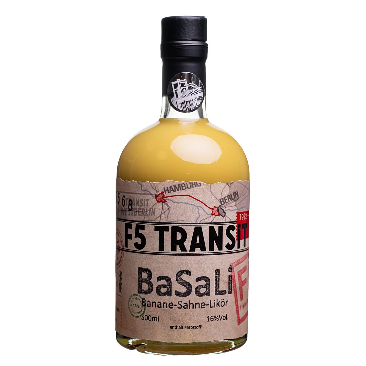Banane-Sahne Likör BaSaLi 0.5l (16% Vol) No. 5568 | F5 Transit | Cremig-fruchtiger Bananenlikör | intensiver Bananengeschmack | Schwechower Brennerei (1229)