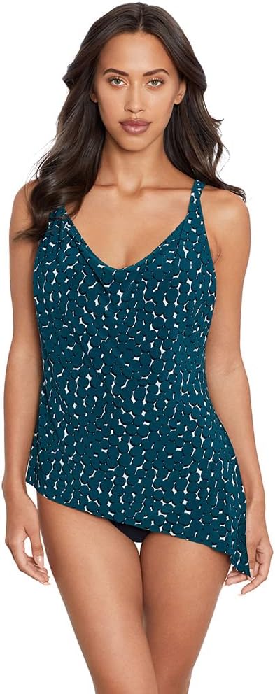 MagicSuit Women's Swimwear Solid Winnie Cowl Neck Underwire Tankini Top Separate