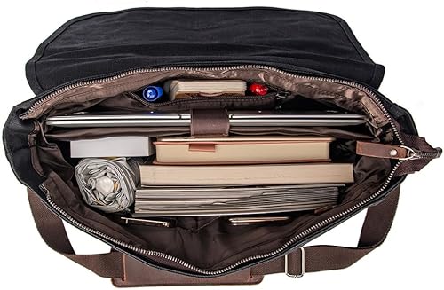 Miniatura 4 de peacechaos Bolsa de mensajero para hombre, maletines para laptop de 15.6 pulgadas, bolsa cruzada para computadora, trabajo, oficina