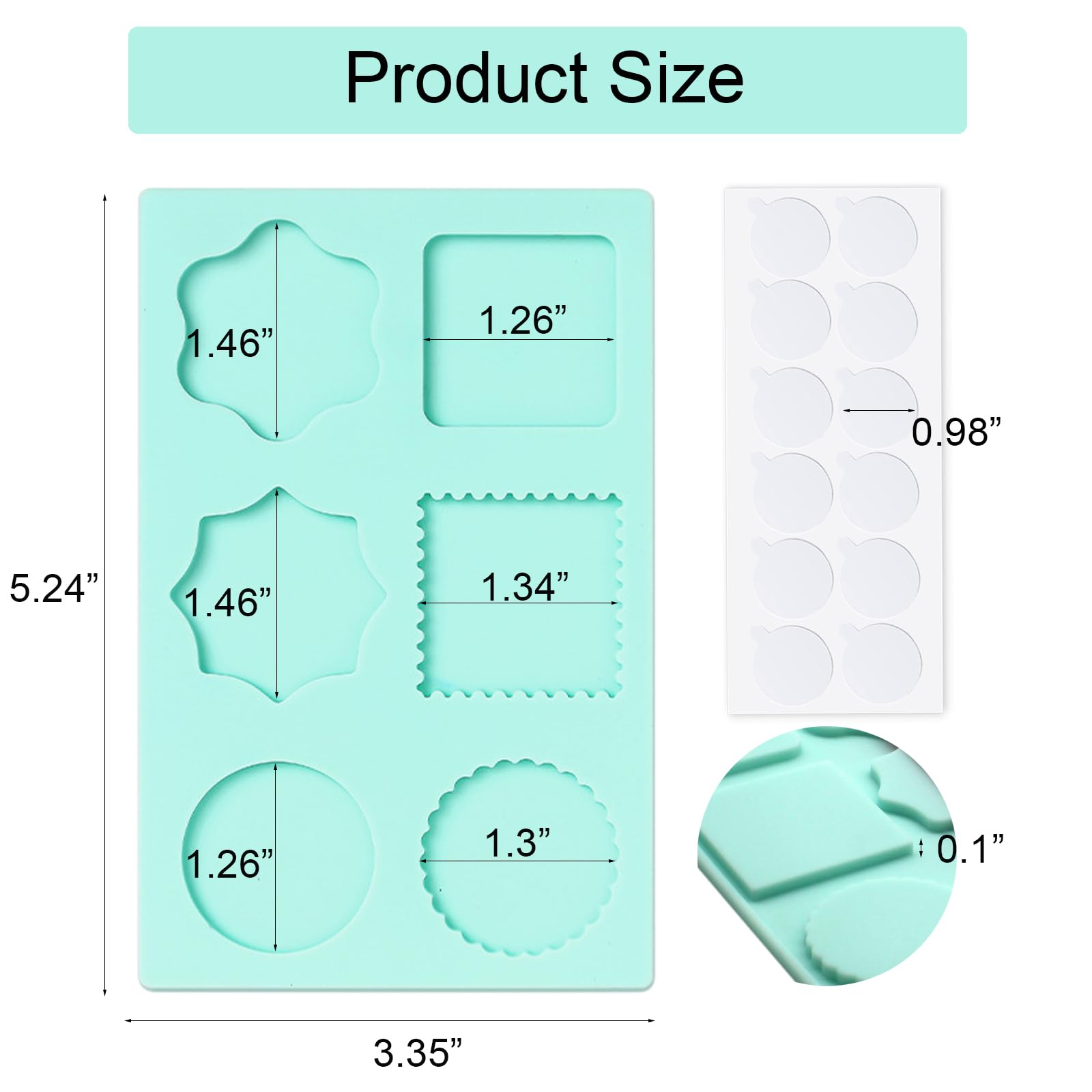 Silicone Wax Seal Mold And 120pcs Double Sided Adhensive Dots For Wax Seal Stickers, Andotopee Wax