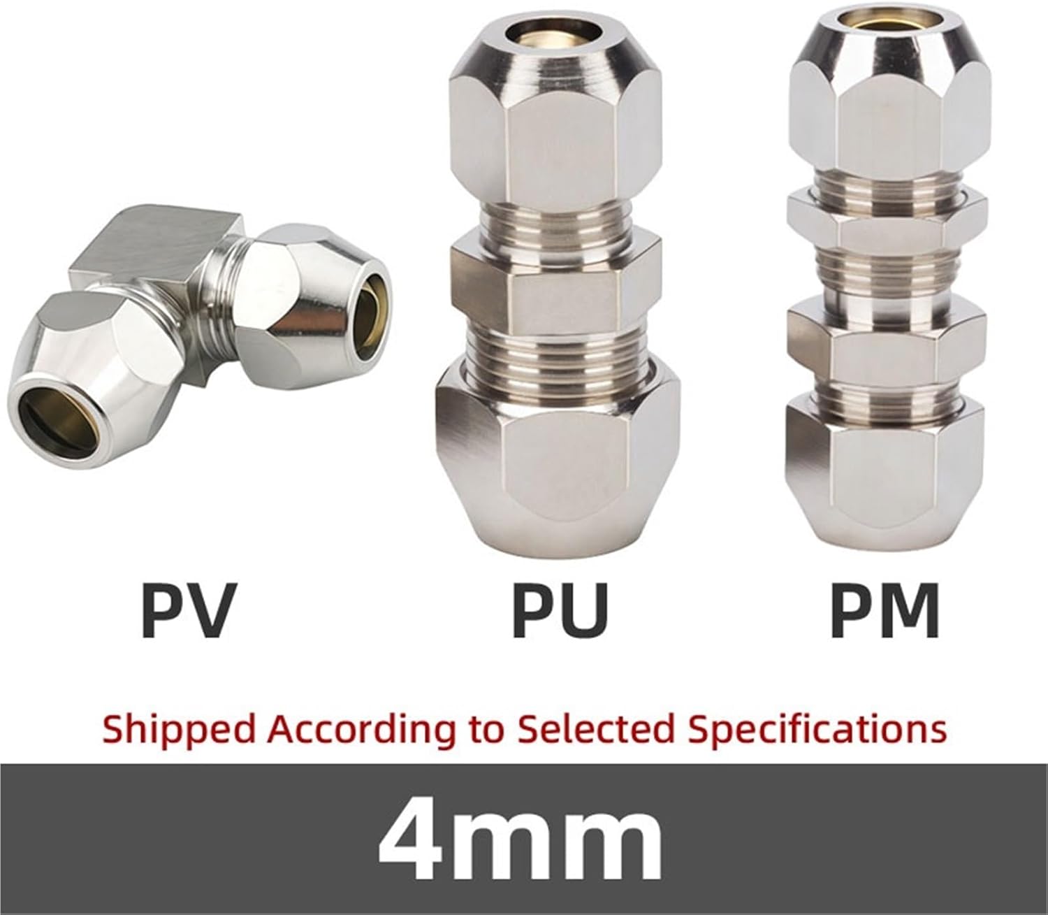 1pcs Compression Ferrule Tube Fitting, PU/PM/PV Taper Ferrule for 6/8/10/12/14mm Pipe,Hydraulic/Pneumatic Tube Connection Parts(4mm,10 PCS Taper Ferrule)