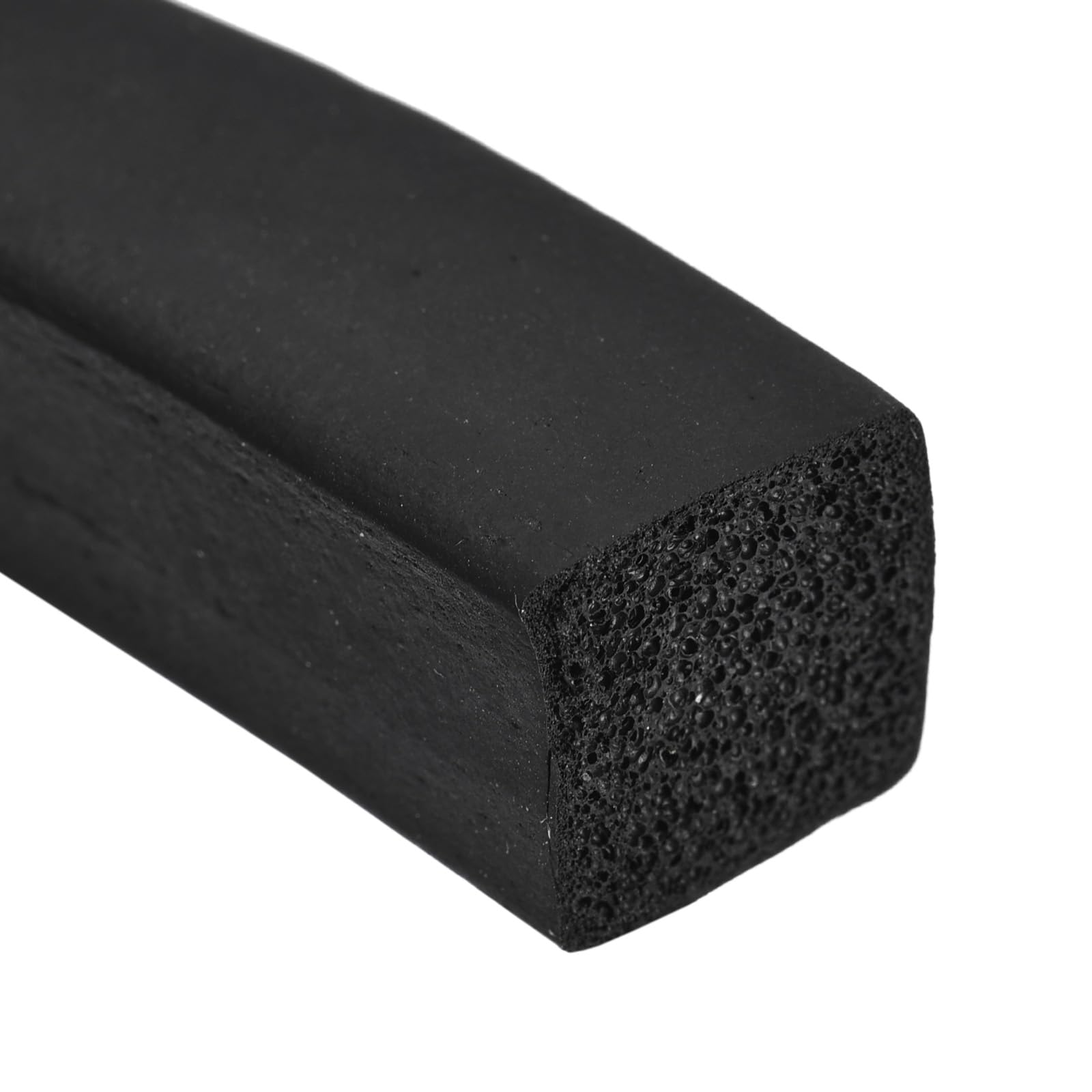 sourcing map EPDM Foam Rubber Seal Strip, Weather Stripping for Door and Window, Sliding Door, Sound Proof Soundproofing Door Seal, 0.59" Wide x 118.11" Long x 0.59" Thick, Black