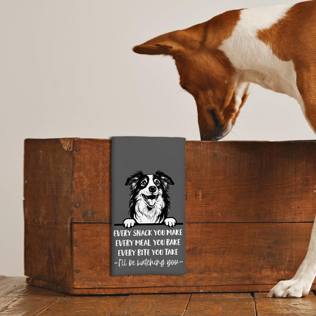Funny Kitchen Towels, Every Snack You Make Every Meal You Bake Dish Towels, Australian Shepherd Dog Gifts for Dog Lovers, Hand Towels for Bathroom, 16x24in - Image 4