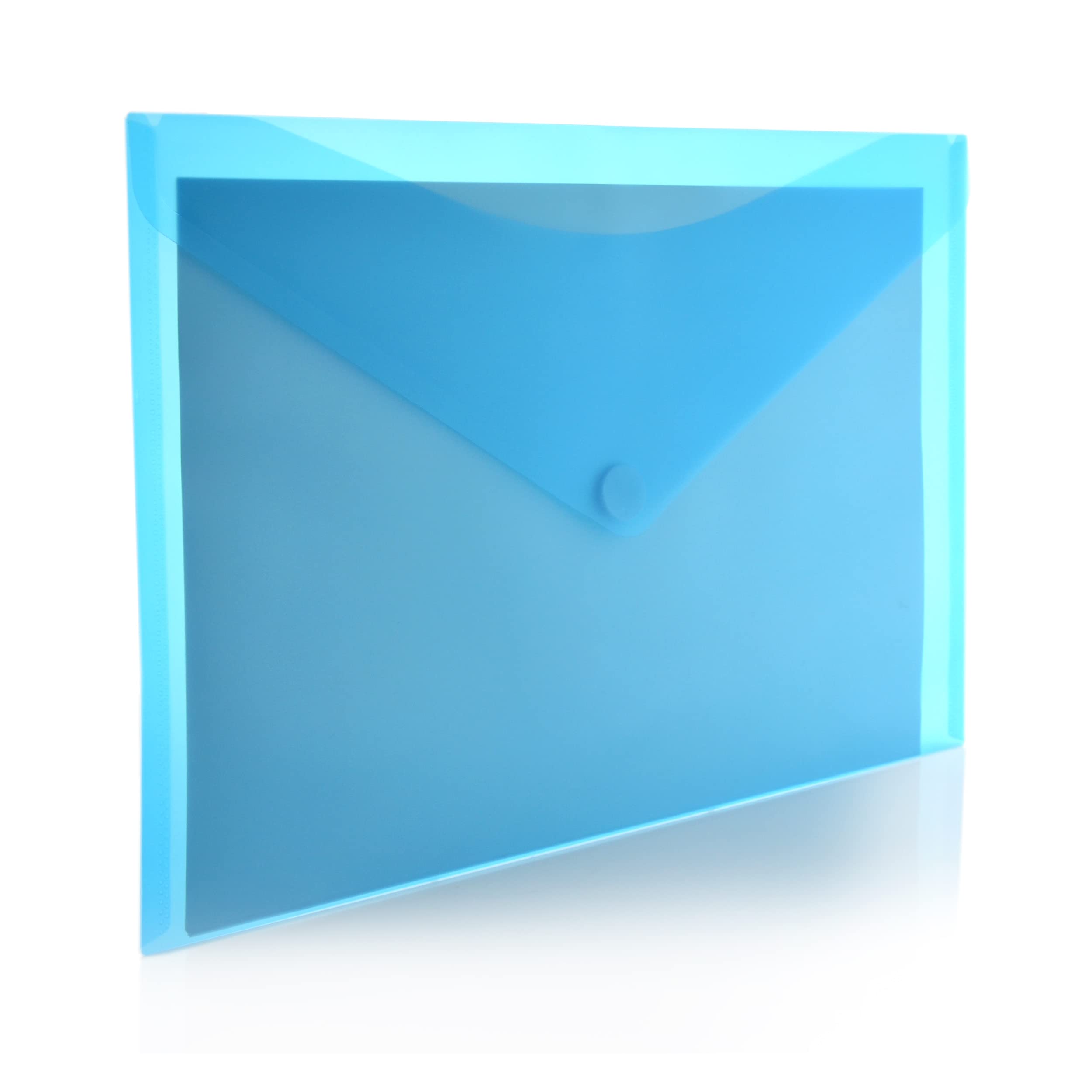 10-pack envelop met klittenbandsluiting - maat A3 - REF 91126 - tekeningen, lamellen, poster - in 5 kleuren transparant met soft touch textuur, 100% eco by Office Box (blauw