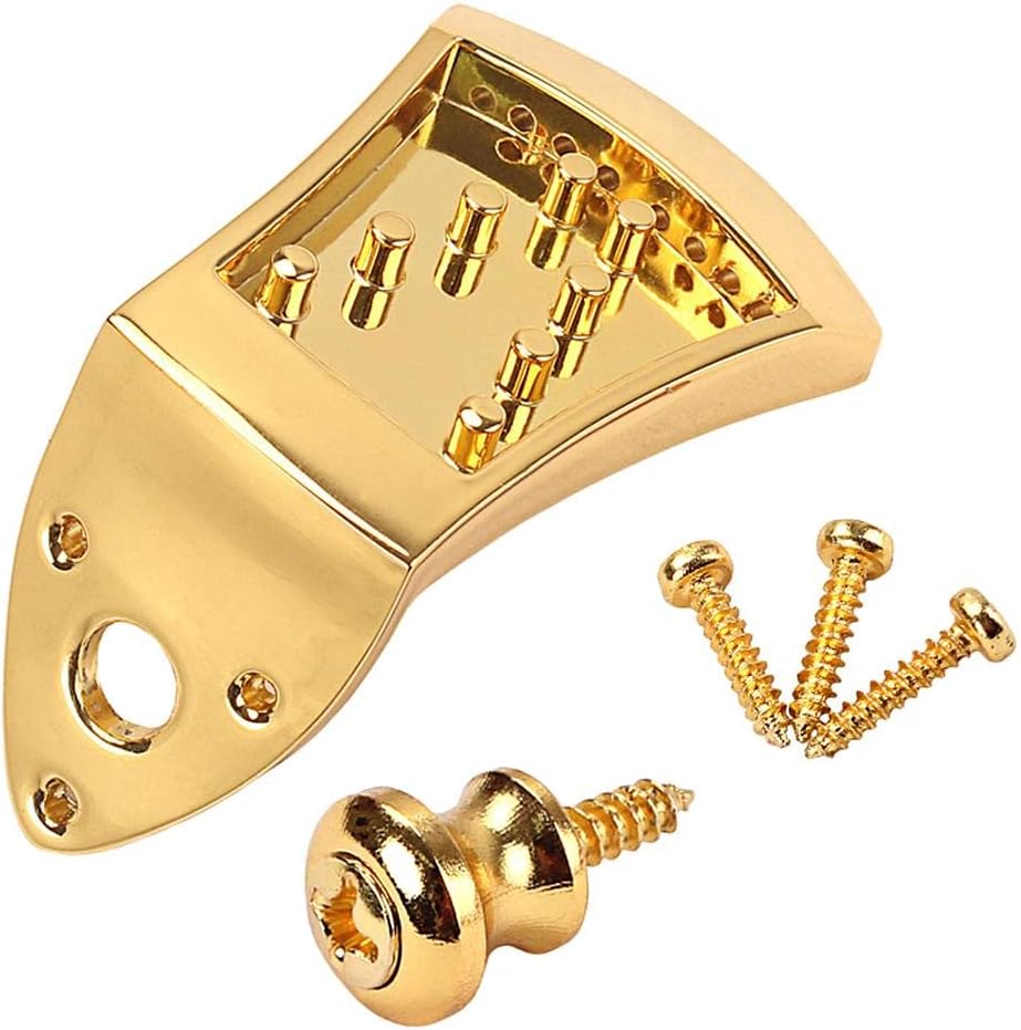 COMBR Triangle 8 Strings Guitar Mandolin Tailpiece w/Screws Strap Buttons Parts