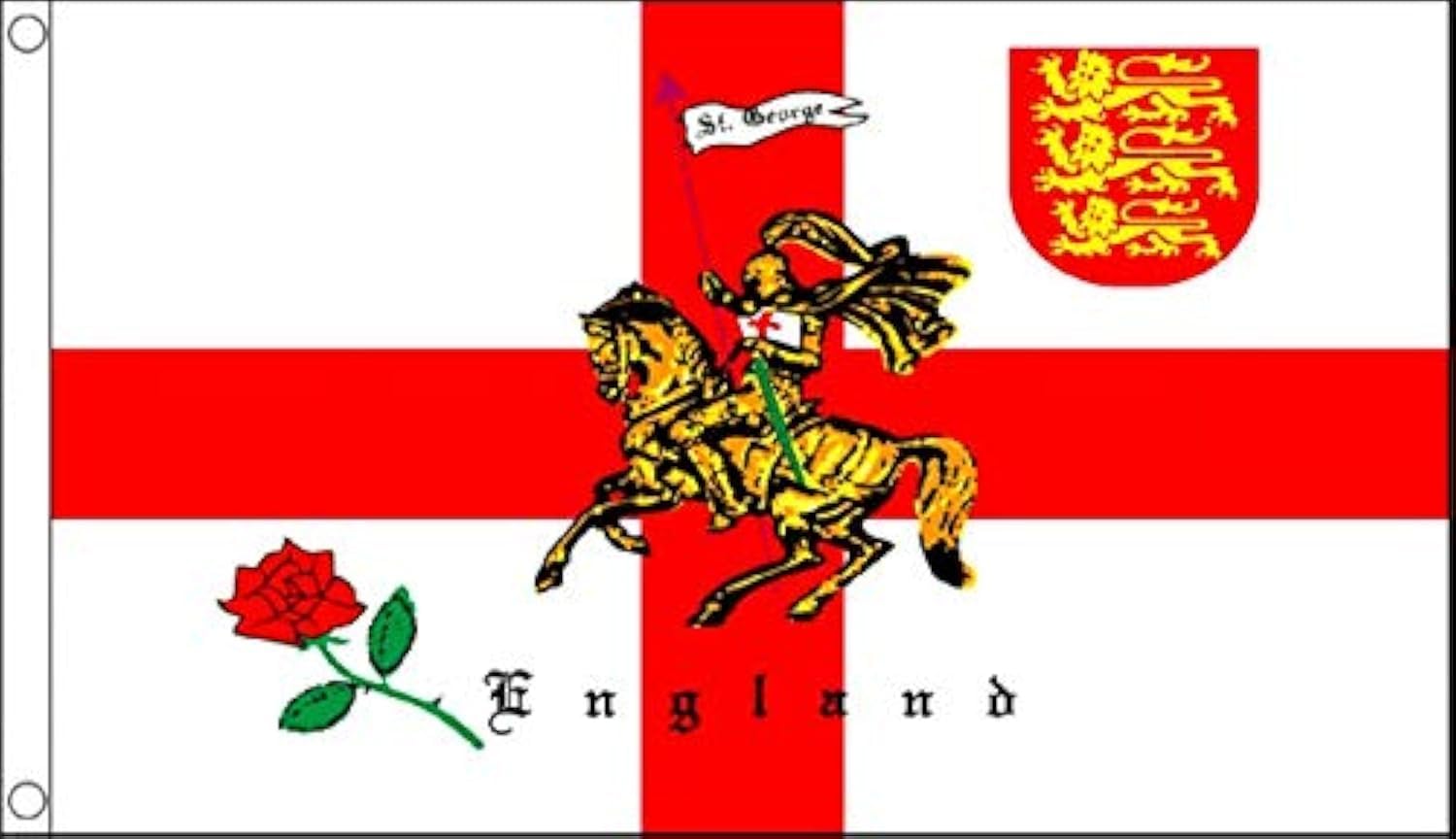 St George Charger Flag with Eyelets, 100% Polyester, 5ft x 3ft (150cm x 90cm)