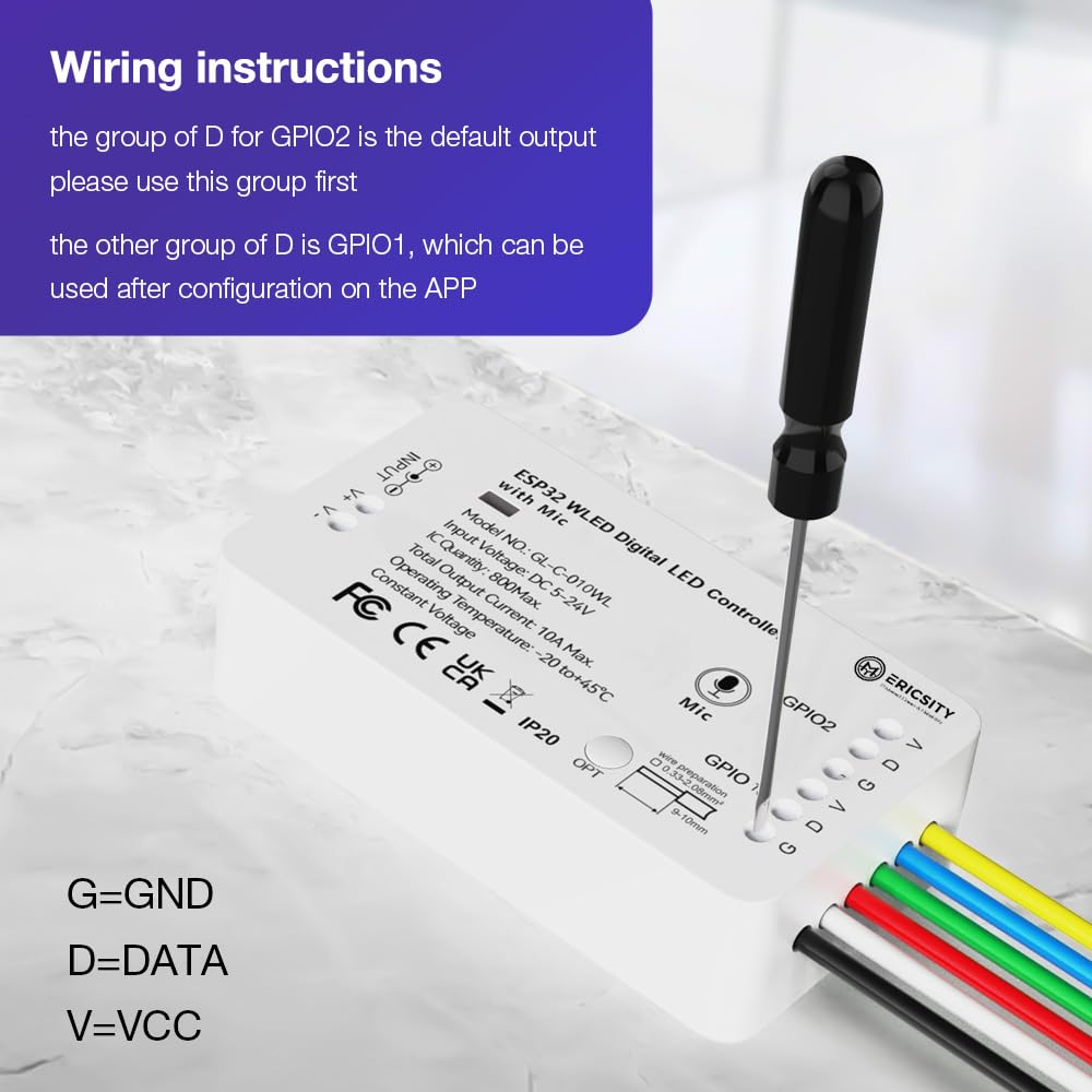 WLED Addressable Strip Controller ESP32 serwer sieciowy do sterowania NeoPixel (WS2812B, WS2811, SK6812) LED lub chipsetów opartych na SPI 5-24 V WiFi Smart LED instalacja domowa ESP32