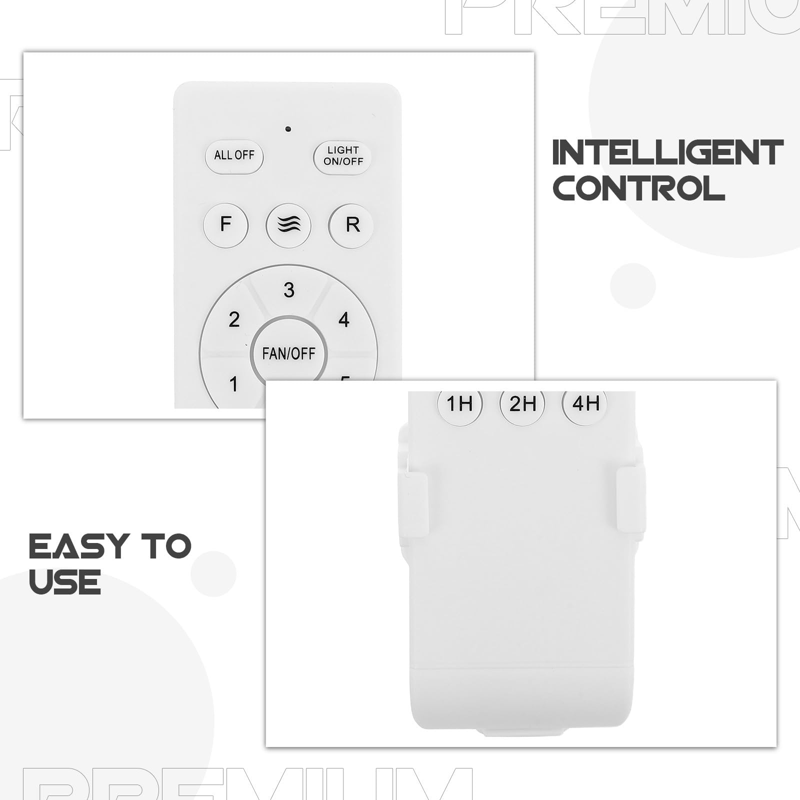 PartyKindom Control Remoto Universal para Ventilador de Techo: Controlador de Velocidad de 1/2/4 H para Luminarias de Techo Empotradas.