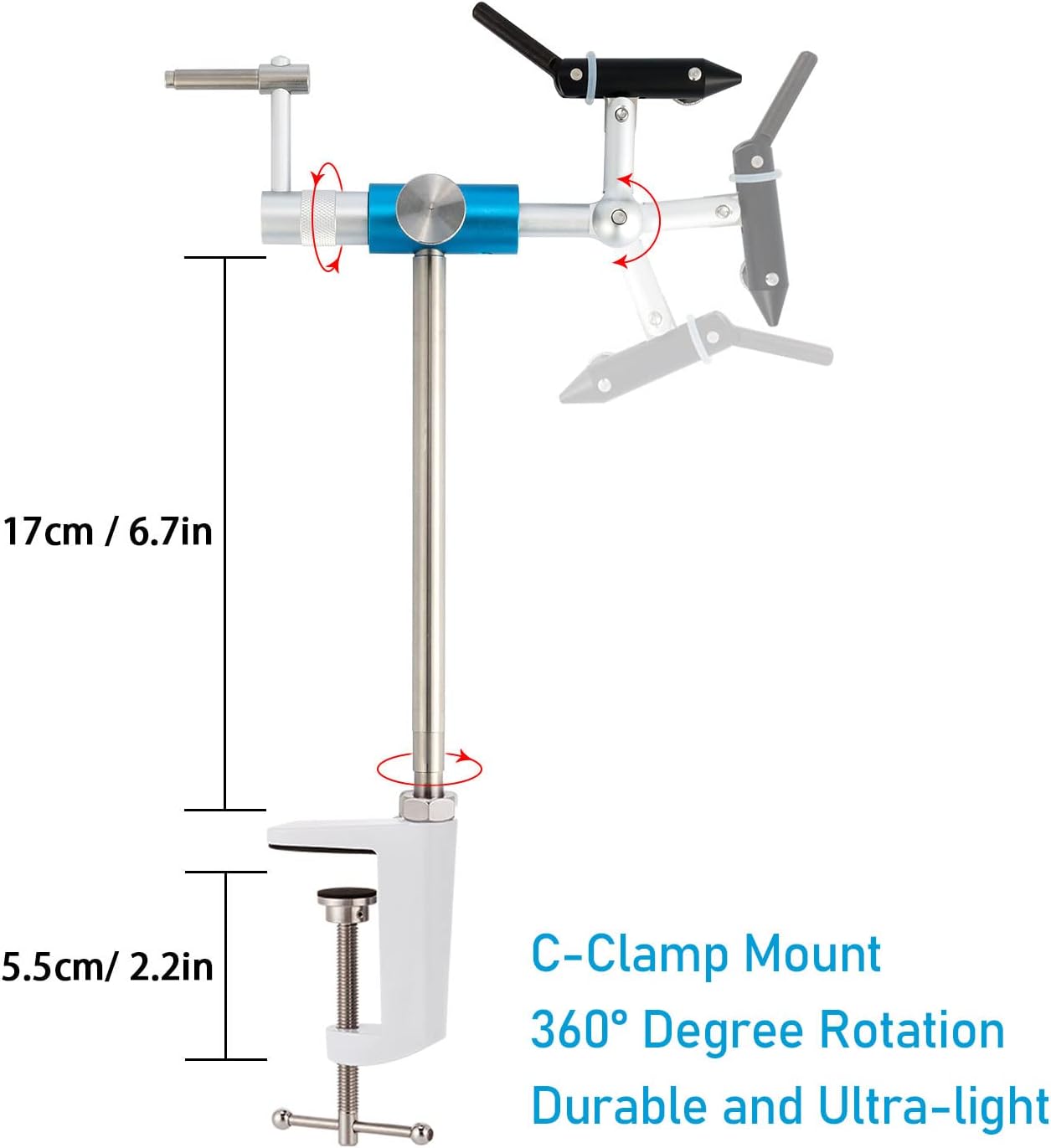 Dr.Fish Fly Tying Kit Fly Tying Materials, Alloy Aluminum Rotate Fly Tying Vise, Fly Fishing Fly Tie Tools Hackle Bobbin Scissors Plies Feather Hareline Fly Hooks, Flies Making Kit for Beginners : Sports & Outdoors