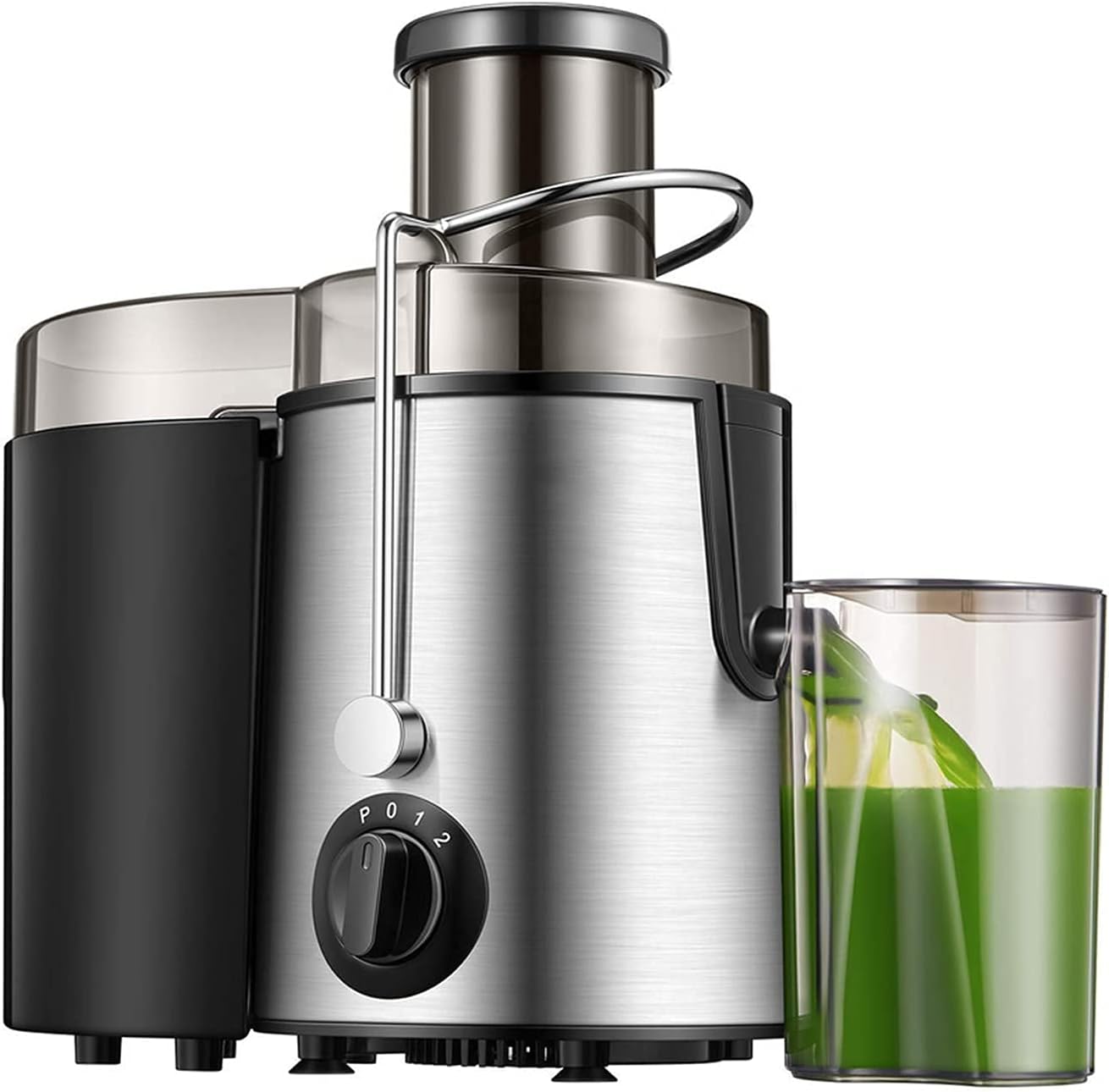 Extractor de Jugos Prensado en Frío 2 Velocidades, Fácil de Limpiar con Vaso Colector