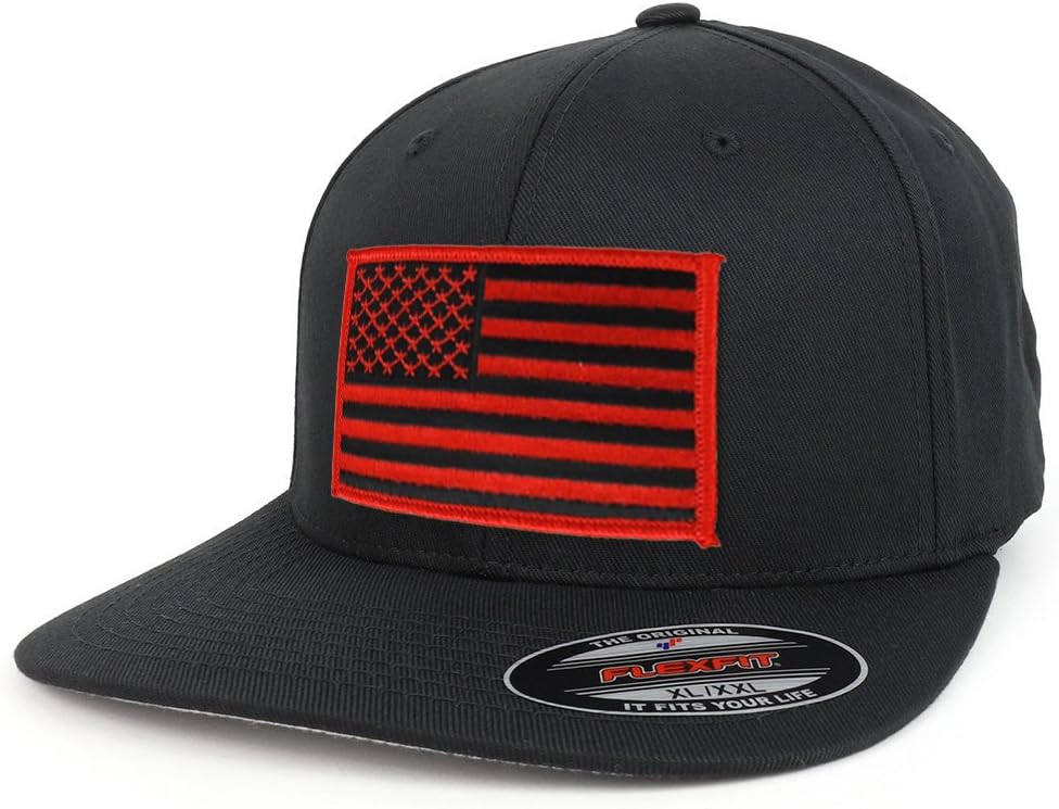 Armycrew XXL USA American Flag Embroidered Iron On Patch Cap