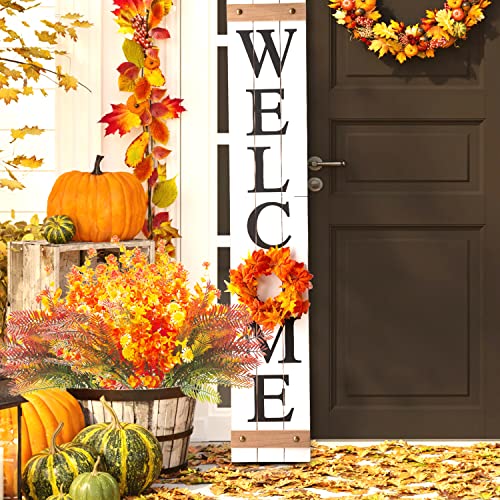 Grunyia 12 Bundles Artificial Fall Flowers Uv Resistant Autumn Decorations For Thanksgiving Home Kitchen Room Farmhouse Floral Arrangements Indoor Outdoor #TOP3