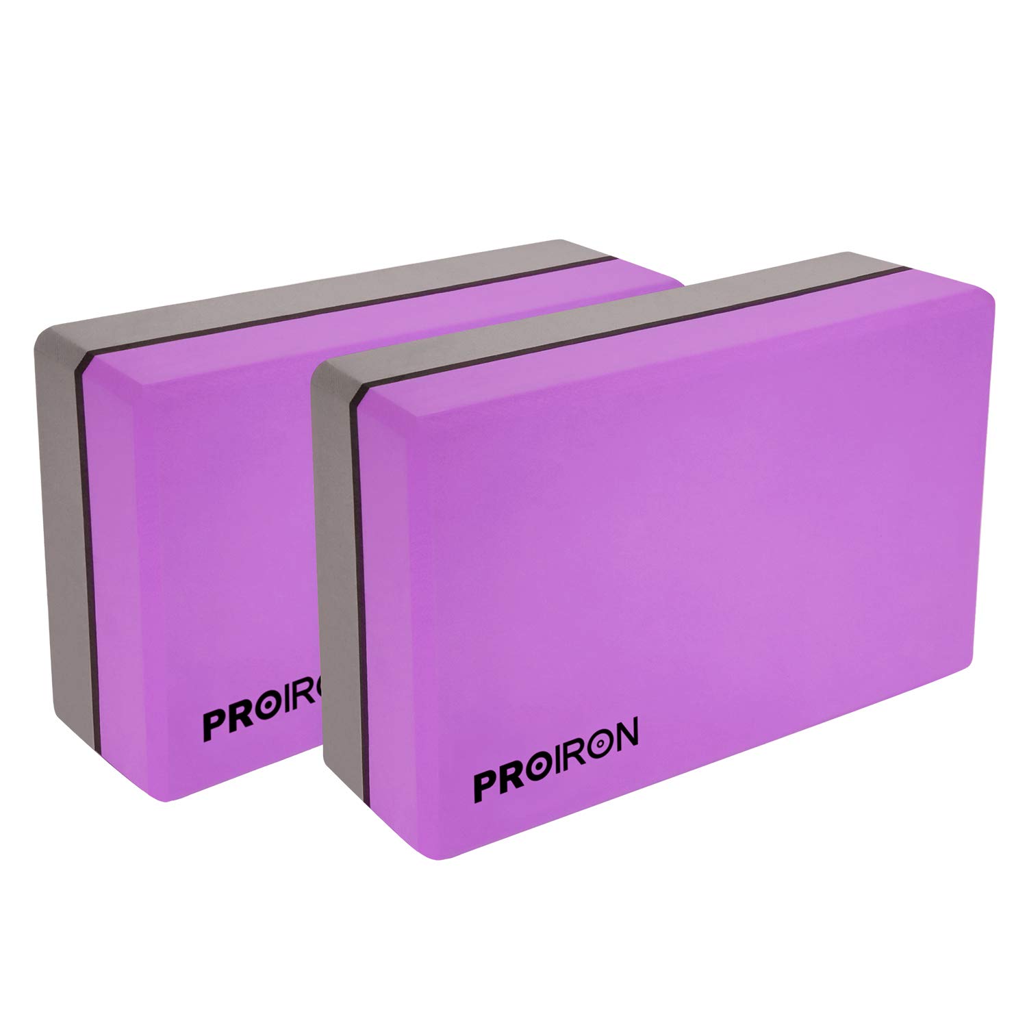 PROIRON Yoga Block (PURPLE & GRAY) Brick Foam Exercise Brick Yoga