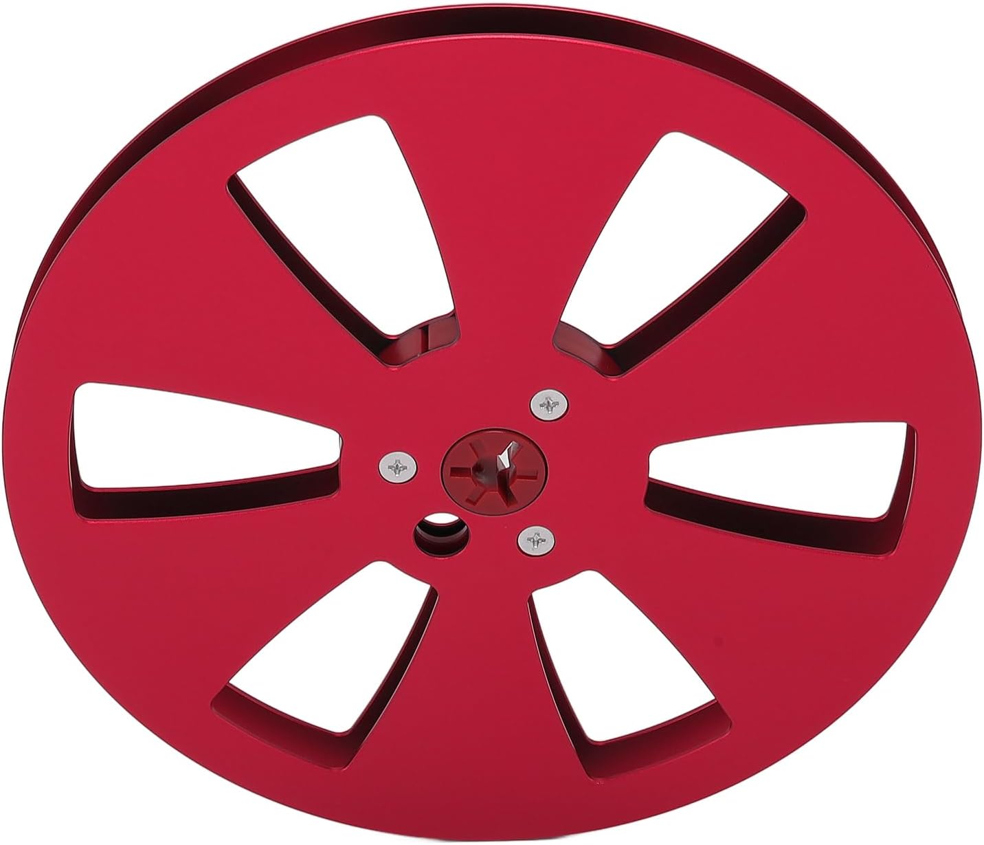 Eujgoov Replace 1/4 7 Inch Empty Tape Reel with Aluminum Alloy Material, Stable Sound Quality Recording Takeup Reel (Red)