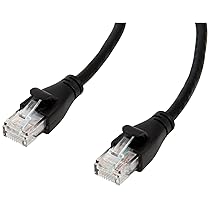 Amazon Basics Cavo patch Ethernet CAT6, con connettori RJ45, LAN, Gigabit, ideale per reti domestiche e aziendali, 0.91 m (confezione da 1), Nero