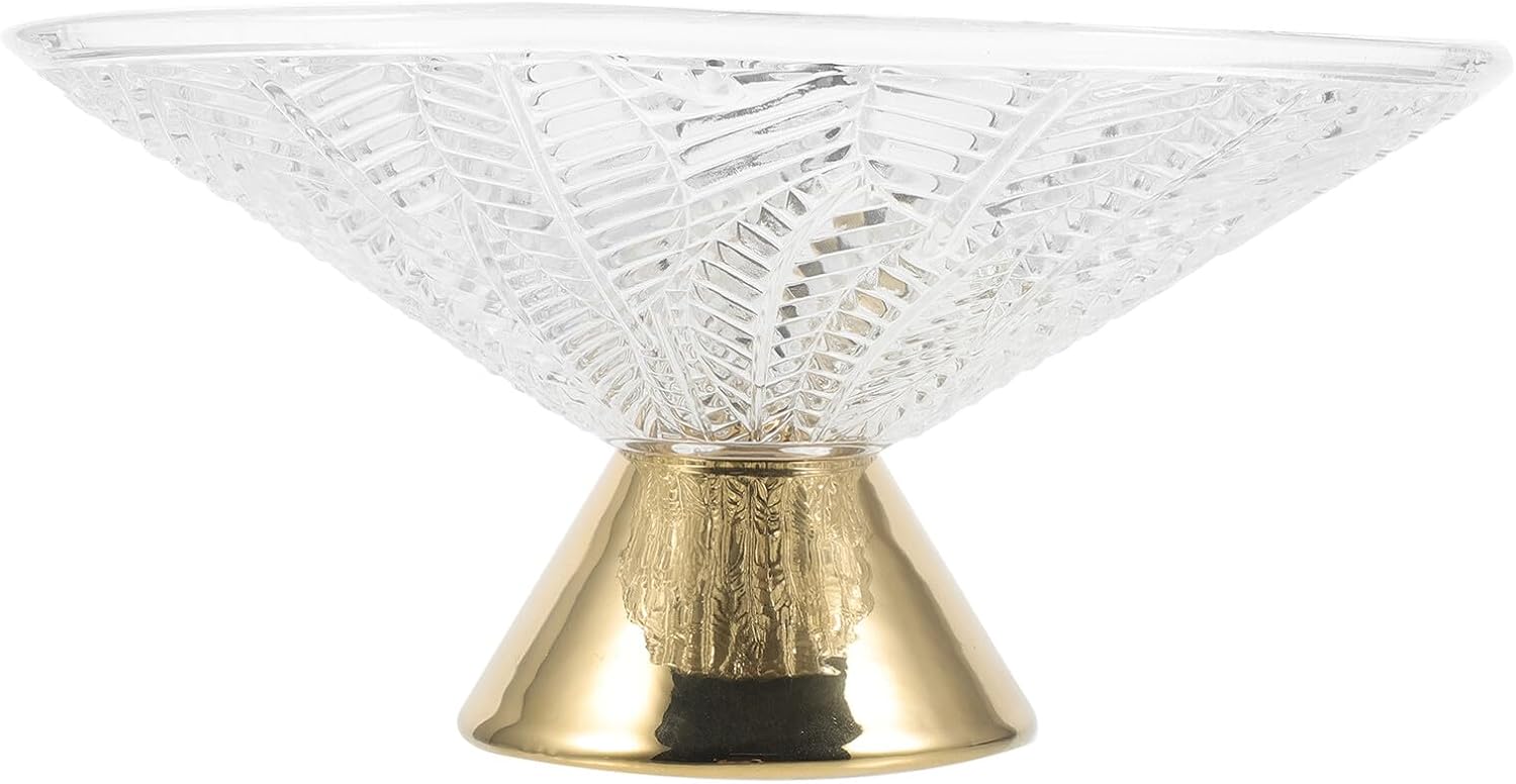 NUOBESTY Glass Footed Fruit Bowl Decorative Fruit Serving Plate Snack Display Bowl for Dining Table Centerpiece Household for Parties and Living Room