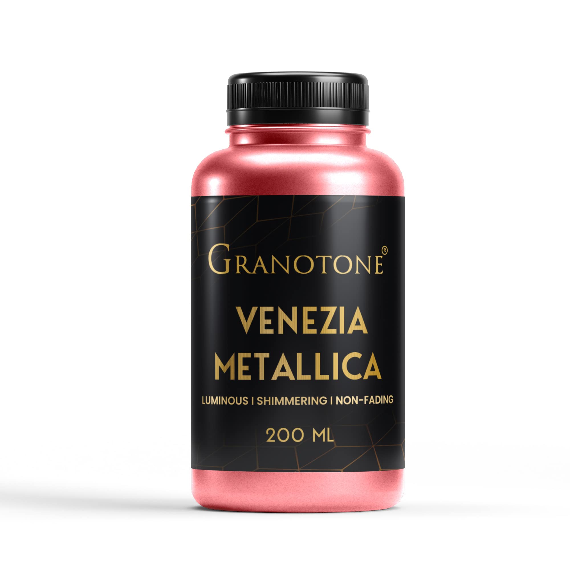 GRANOTONE Venezia Metallic Acrylic Paint Pink 200 ml Extra Sheen