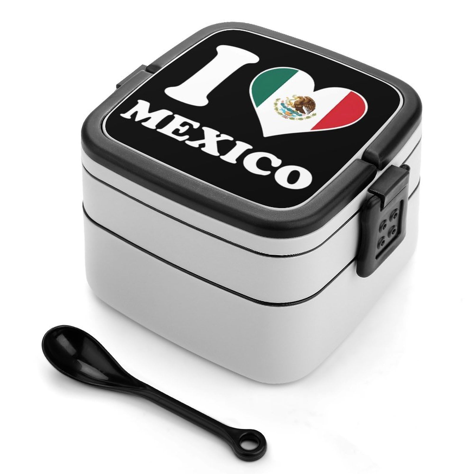 CGSBNGHA I Love Mexico Mexican Bento Lunch Box 2 Layer Lunchbox Food Container for Adults Office