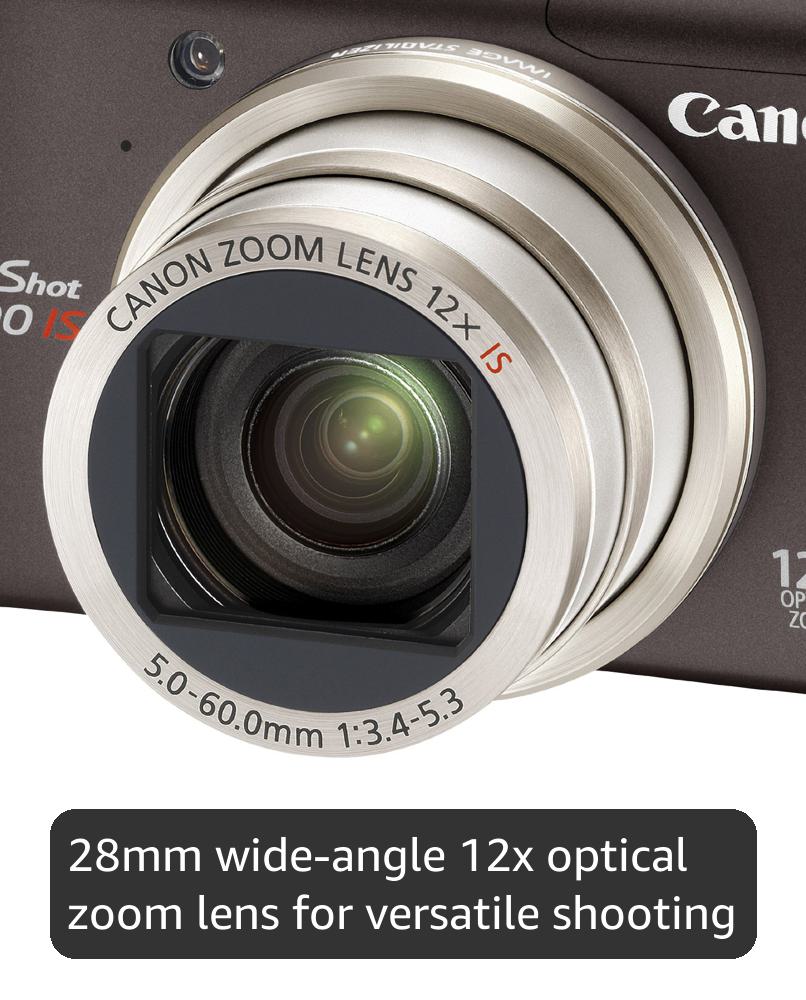 Canon PowerShot SX200 IS Digital Camera - Black (12.1 MP, 12x