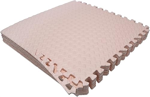 Vista 29 de HTTMT - Alfombra blanca 4 x (16 pies cuadrados) para gimnasio, 24 x 24 pulgadas, espuma EVA, ejercicio entrelazado, rompecabezas de fitness, tapete