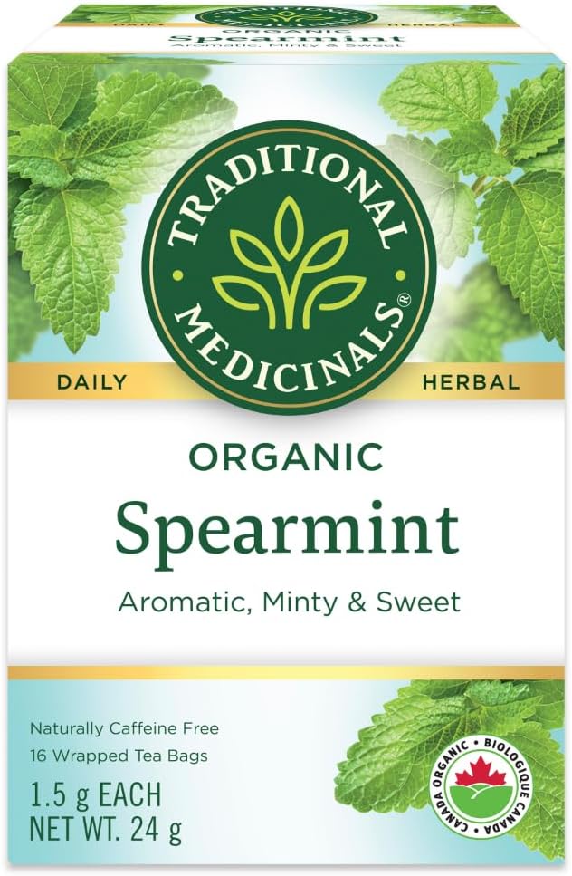 Traditional Medicinals Organic Spearmint Herbal Tea, 16 Tea Bags
