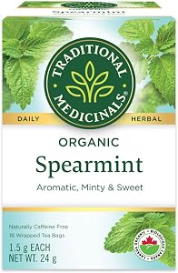 Traditional Medicinals - Thé aux herbes biologique à la menthe verte (Paquet de 1) - Rafraîchissant et mentholé - 16 sachets de thé au total