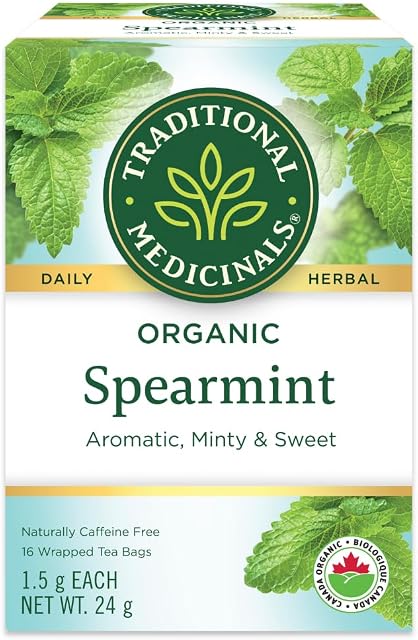 Traditional Medicinals - Organic Spearmint Herbal Tea (Pack of 1) - Refreshing and Minty - 16 Tea Bags Total