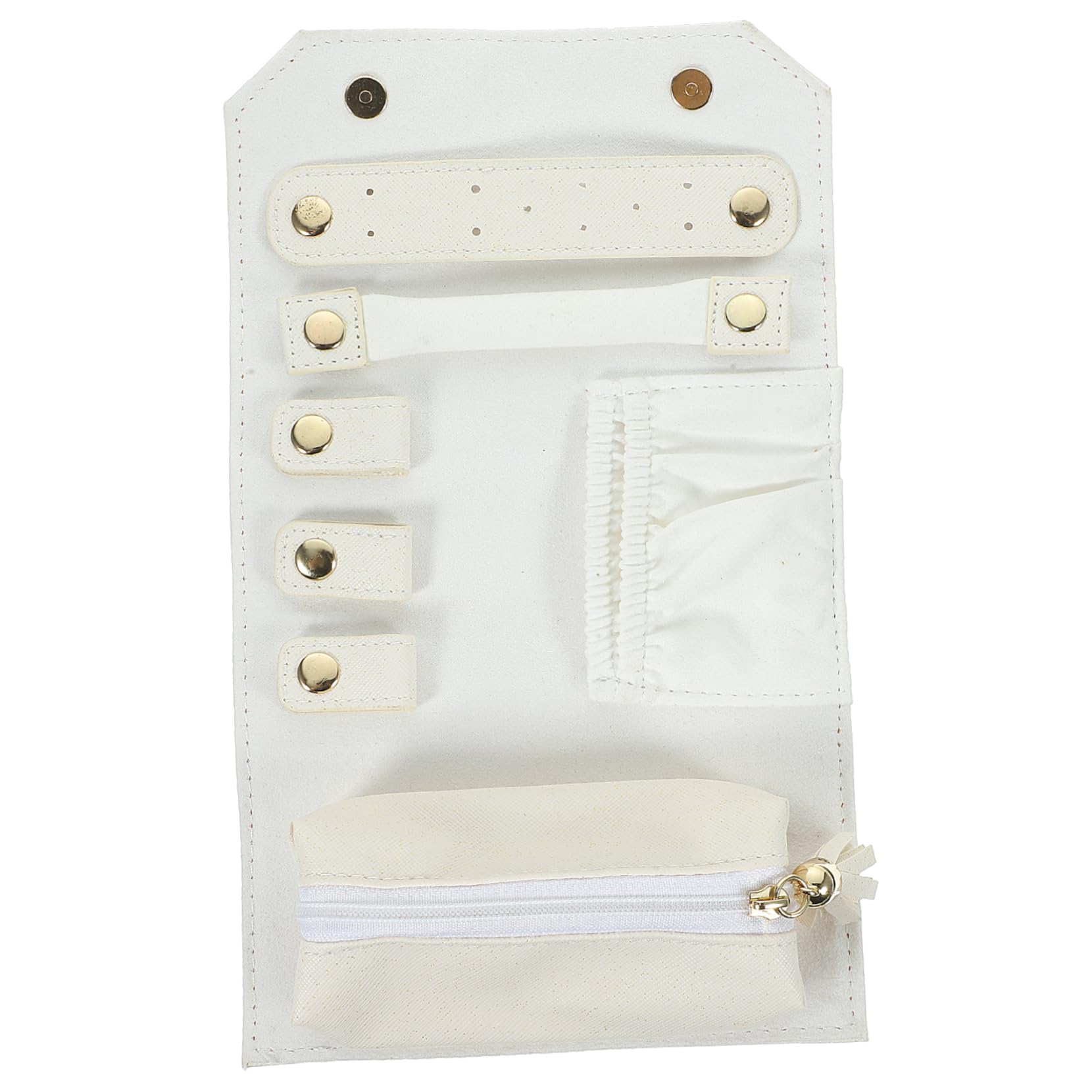 ULTECHNOVO Travel Jewelry Organizer Roll Bag Foldable Jewelry Storage for Earrings Rings Necklaces Case