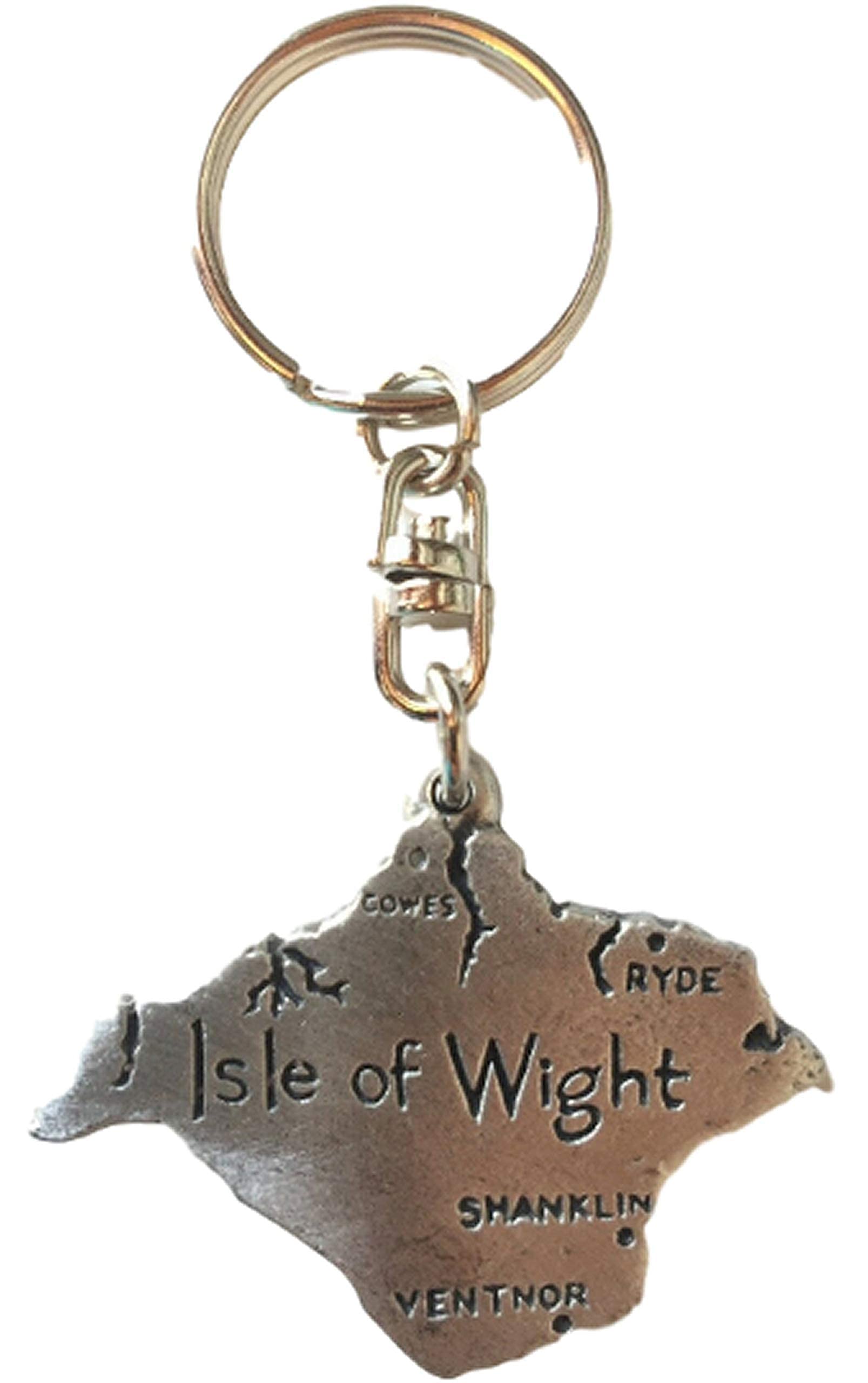 Smartbadge Isle Of Wight Key ring Handcrafted In Solid Pewter + 59mm Button Badge