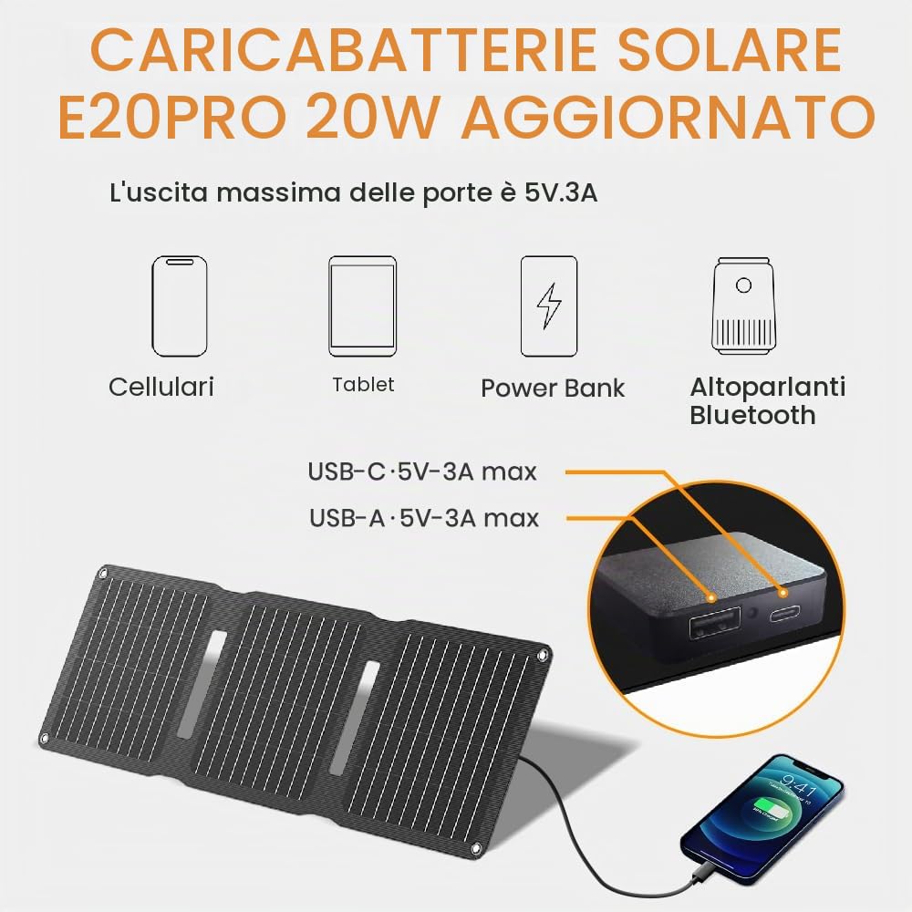 Pannello Solare Portatile 6W Kit Di Batteria Caricatore Flessibile Del Telefono Per La Pannello Solare Portatile 6W Kit Di Batteria Caricatore Flessibile Del Telefono Per La