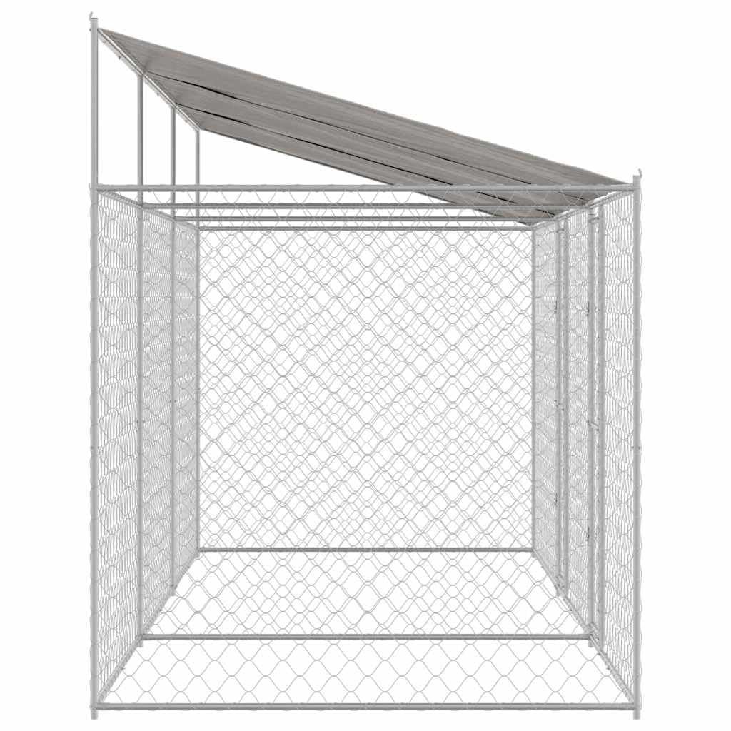 Klatka dla psa ze srebrnym dachem 600 x 200 x 256 cm
