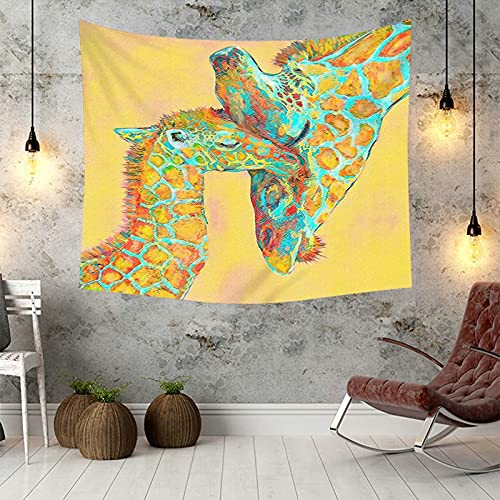 Tapiz de pared decorativo KnSam: tapices de jirafa en poliéster 150x130 cm 6