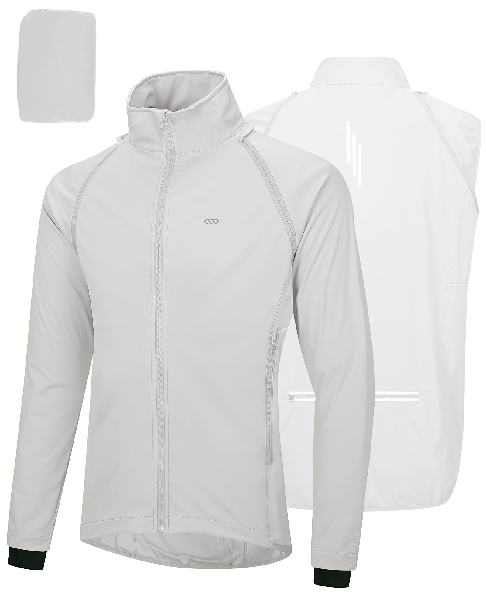 33,000ft Men's Packable Cycling Jacket Waterproof Running Vest Outerwear