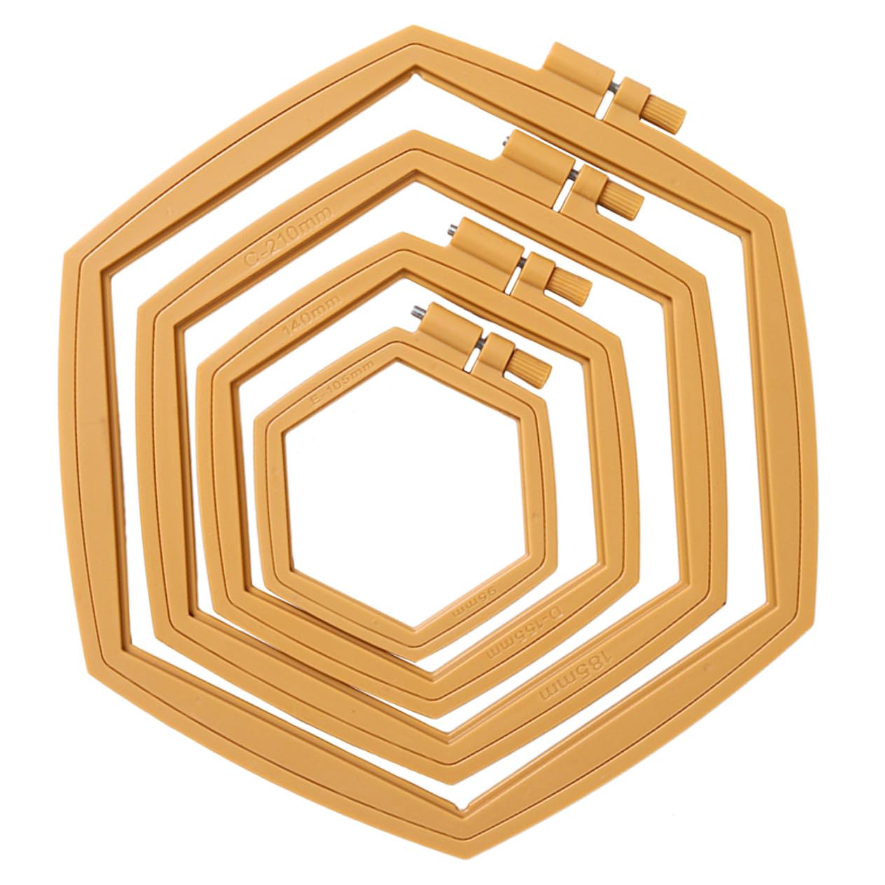 TOPBATHY Aros de Bordado Ajustables para Punto de Cruz, Kit 4 Piezas Color Caqui, Bastidor Artesanal de Abs para Principiantes y Manualidades Diy, Uso Diario y Decoración Creativa