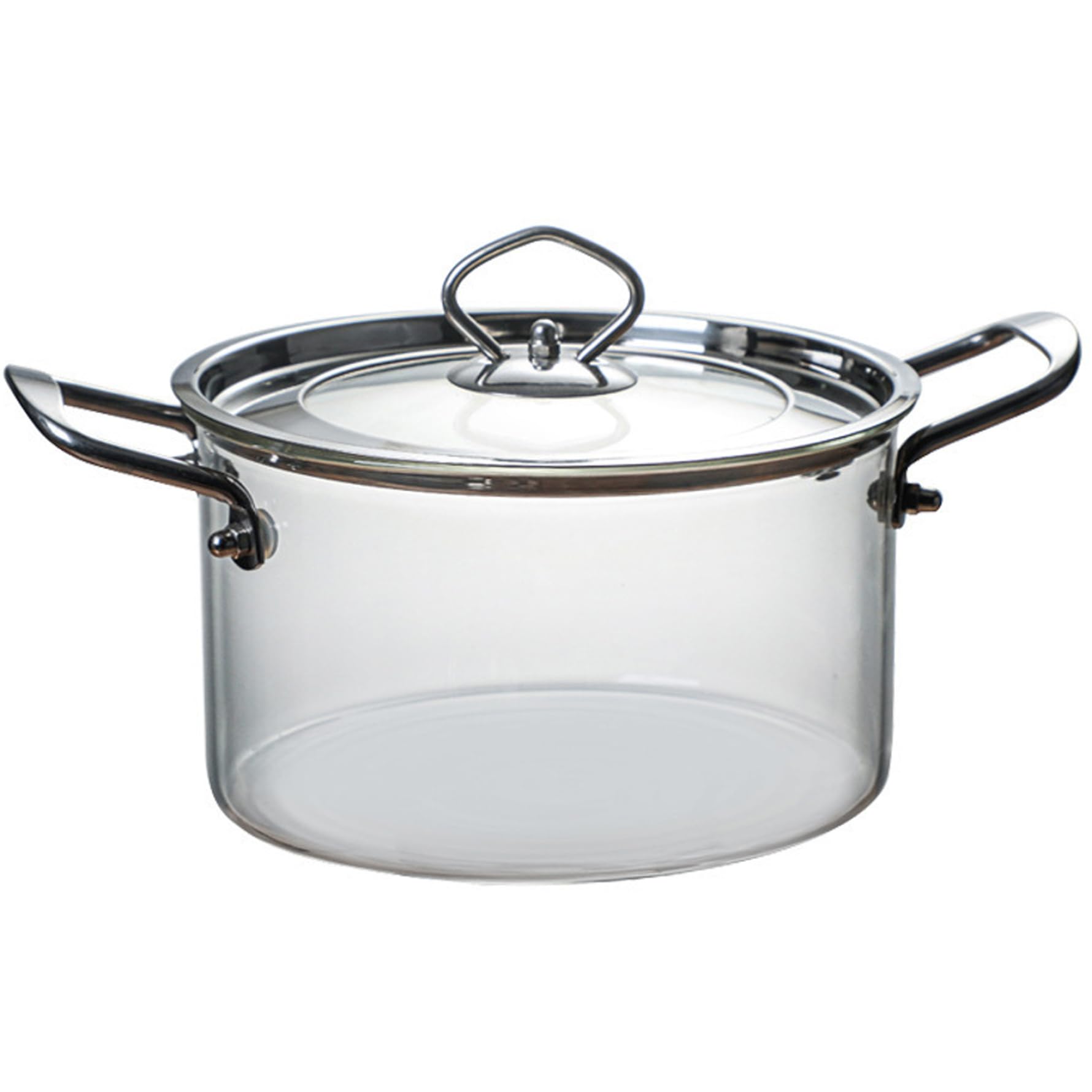 Pentola in vetro per fornelli Pentola in vetro trasparente da 3, 5 litri con coperchio e doppie orecchie resistente al calore per pasta, zuppe, latte, alimenti per bambini Pentole trasparenti per cu