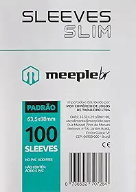 MeepleBR Sleeves SLIM - PADRÃO (63,5x88mm), TCG, Plástico para Proteção de Cartas