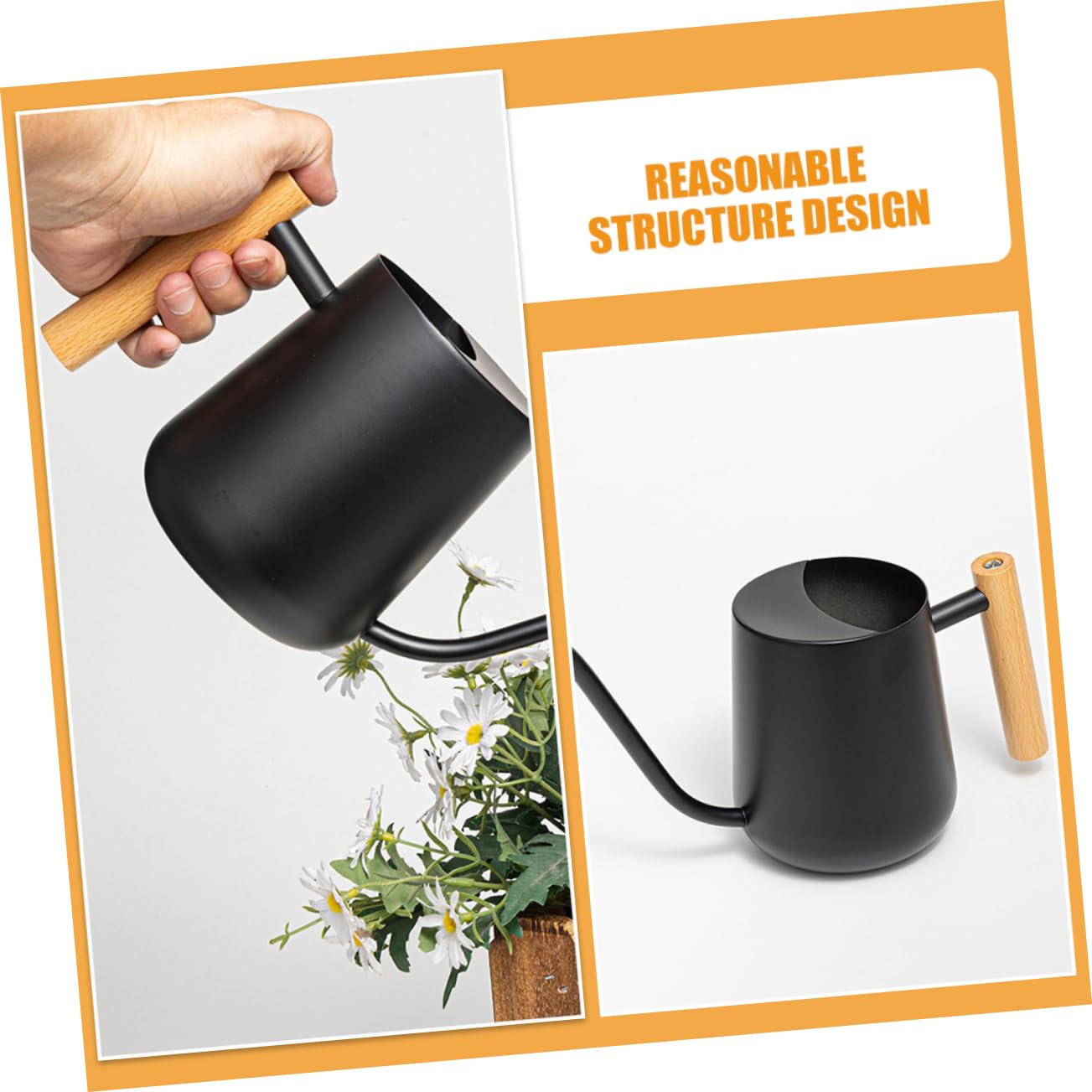 Toyvian Arrosoir Acier Inoxydable avec Long Bec et Poignée Ergonomique pour Plantes Intérieur et Extérieur