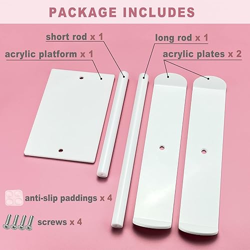 Miniatura 2 de Bigfety Soporte para diadema, soporte organizador de diadema acrílica, almacenamiento de accesorios para el cabello (2 niveles y 2 paneles)