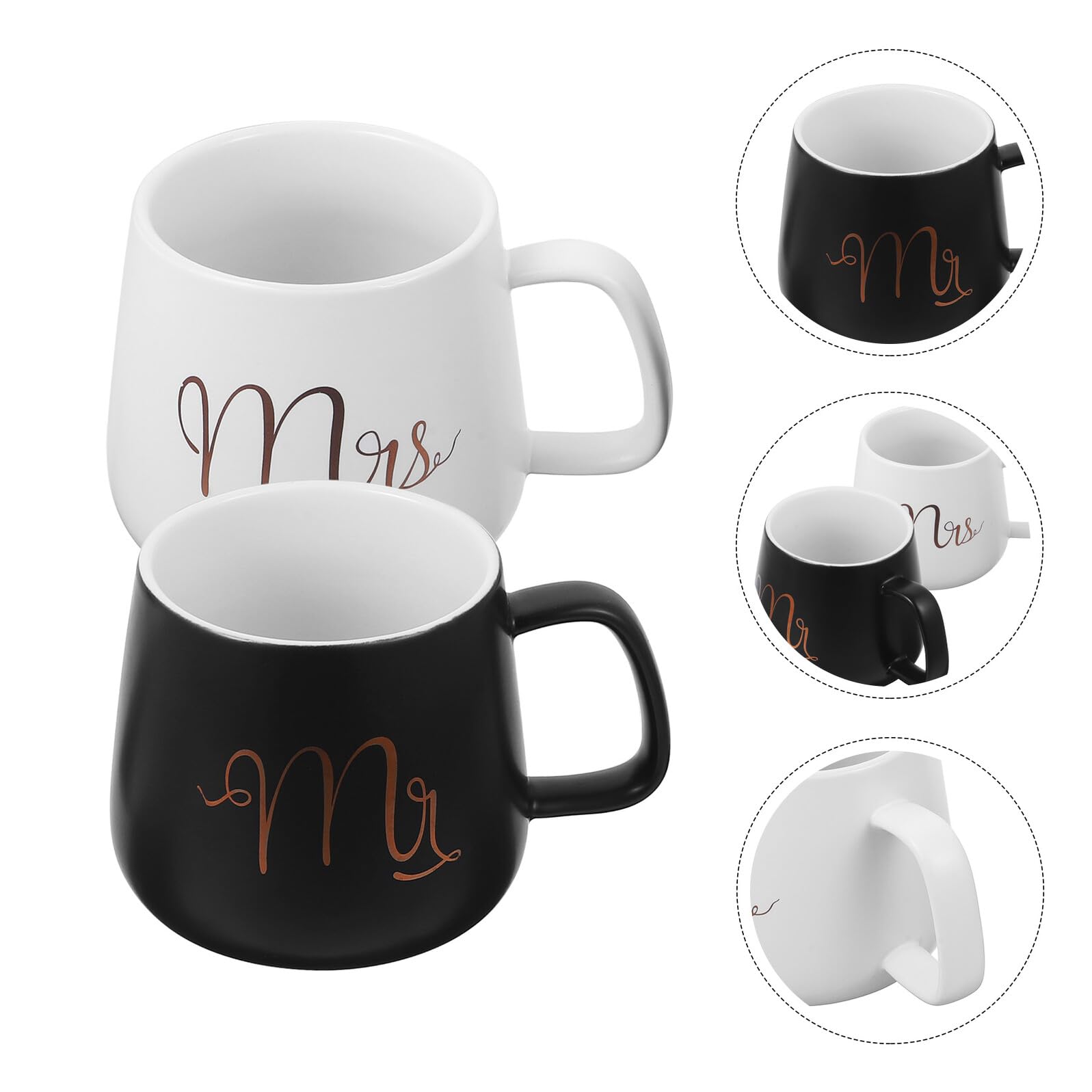Set 2 Tazze da Caffè Anniversario Ceramiche 330ml con Manico | Ricordo per Coppie, per Giorno delle Nozze, Facile da Mantenere, Formato Doppio