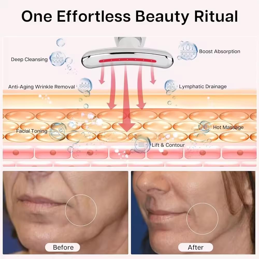 7 Color Galvanic Machines, Red Light Therapy for Face and Neck, Upgraded Facial Massager Tool