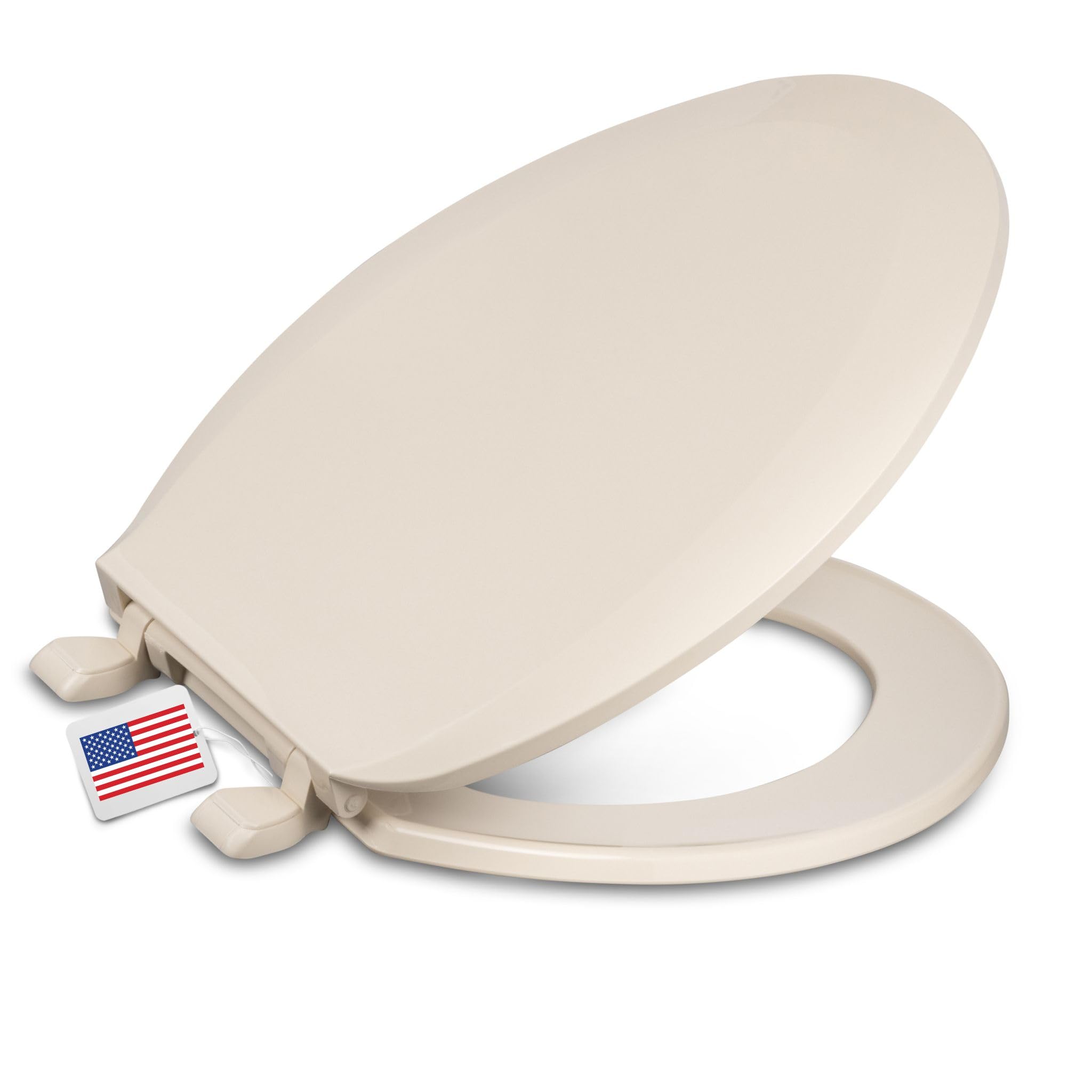 Centoco Elongated Plastic Toilet Seat, Fits Kohler/American Standard/TOTO, Standard Economy Model, Made in the USA, DSAMAZ16-106, Bone