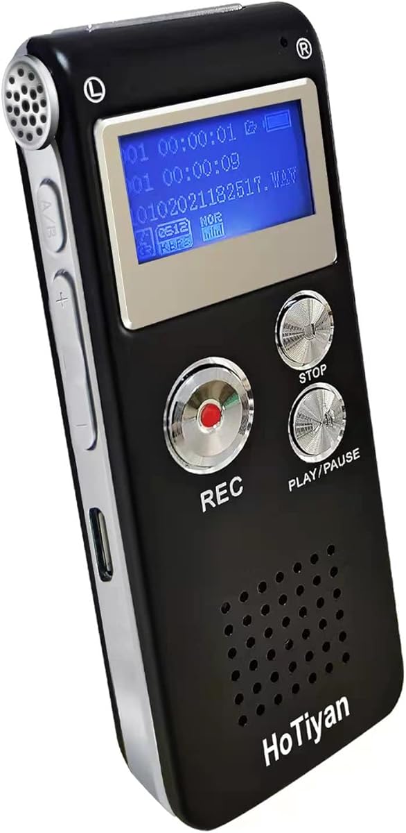 Digital Voice Recorders 8GB Audio Recorder Voice Activated Recorder for Lectures, Meetings, Interviews Recording Device with Microphone USB Cable, MP3 Player (8GB