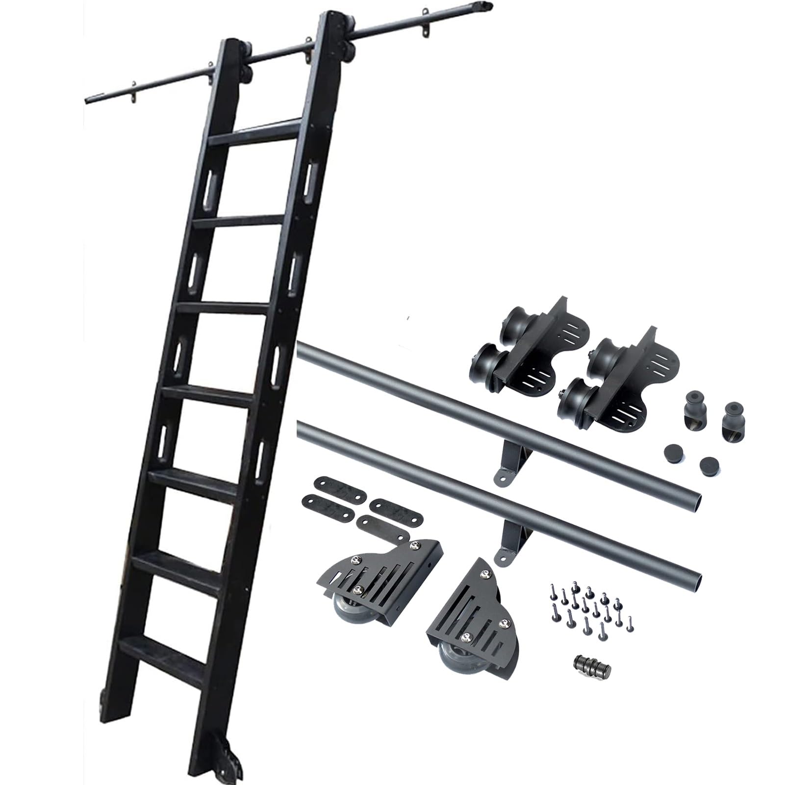 Rails pour échelle coulissante télescopique pour aménagement de dressing