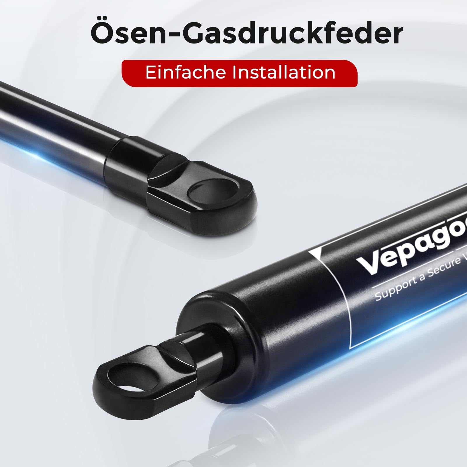 Vepagoo 2 x gasdrukdempers 700 mm, 250 N/25 kg, universele gasveer voor