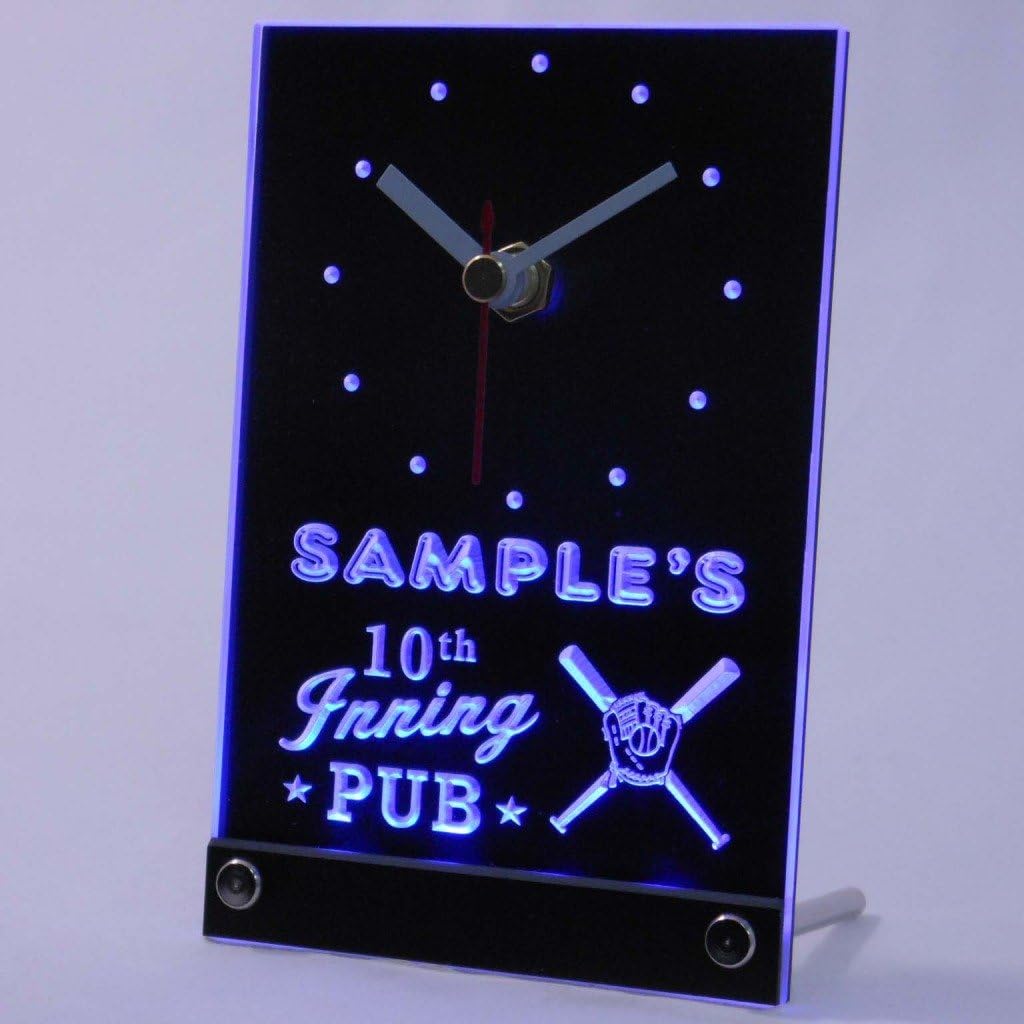 ADVPRO tncpo-tm Baseball 10th Inning Pub Personalized Bar Neon Led Table Clock