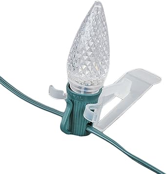 Novelty Lights, Inc. #39032 All-In-One Christmas Light Clip, C7/C9 and Mini Light Applications, Shingle and Gutter Mounts, 25 Pack by Novelty Lights